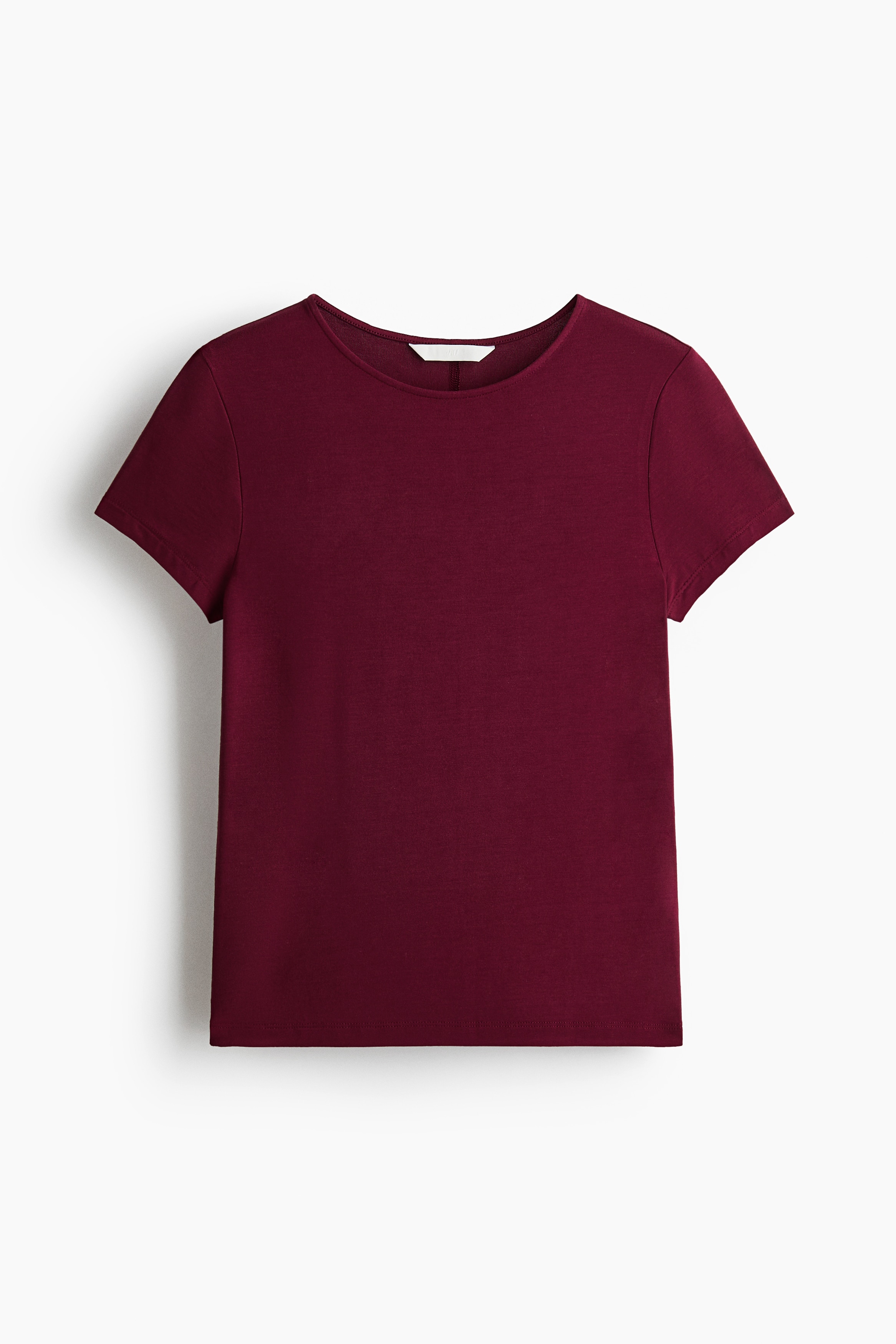 Fitted Viscose T-Shirt - Burgundy/Dark gray/Black/Dark brown/Light beige/Light dusty pink