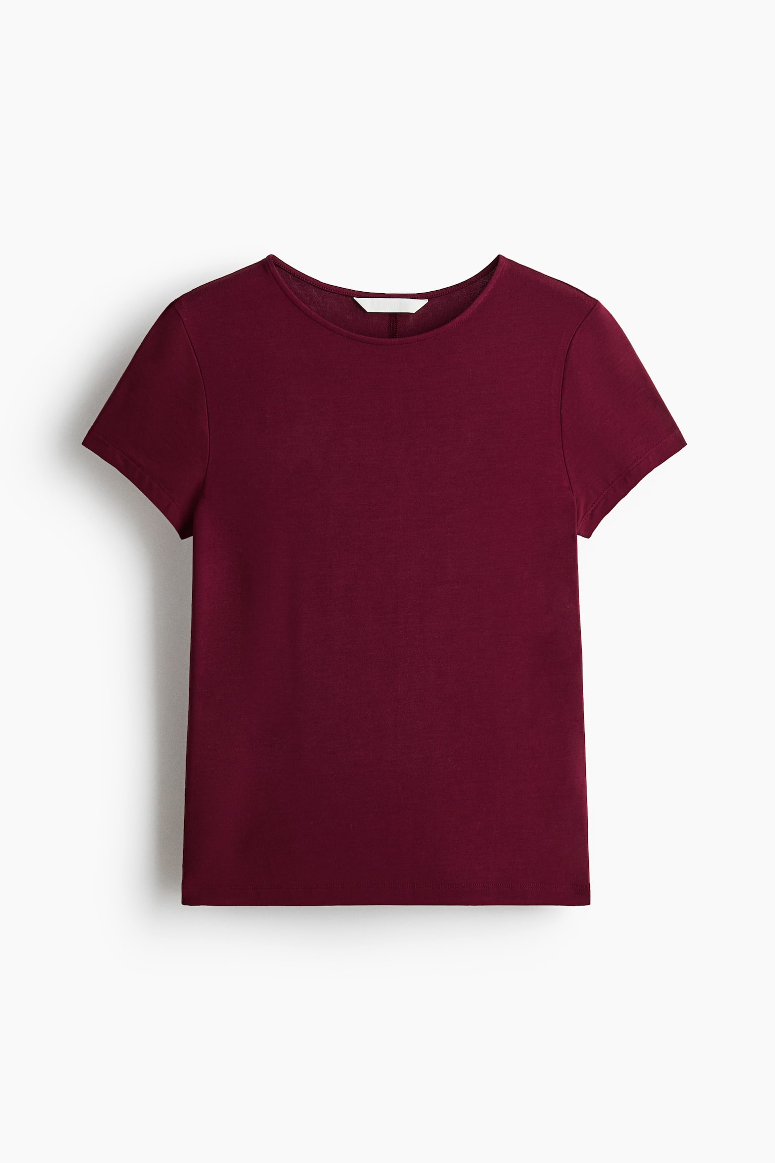 Fitted Viscose T-Shirt - Burgundy/Light beige/Light dusty pink/Dark gray/Dark brown - 1