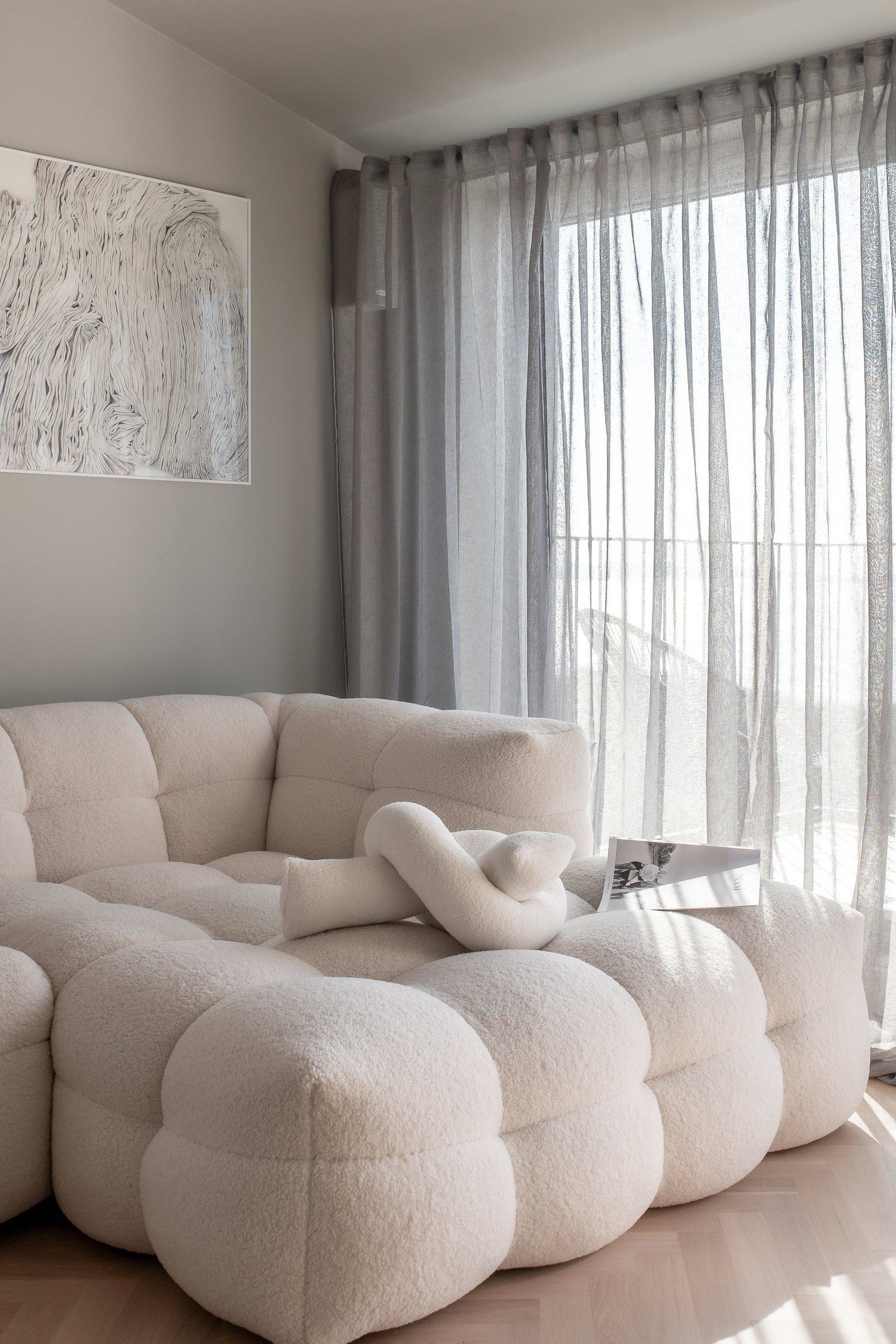 Diana-verho 1 Kpl - Harmaa/Beige/Valkoinen/Lämmin Keltainen/Sammaleenvihreä/Vaaleanpunainen