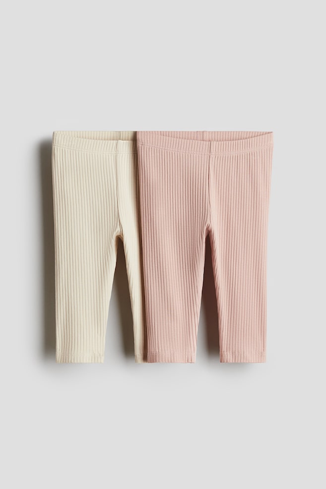 2-pack Leggings - Light dusty pink/beige/Taupe/cream/Light green/dark gray/Pink/light pink/Light green/cherries/Light pink/floral/Light blue/dark blue/Black/light gray/Light purple/light pink - 1