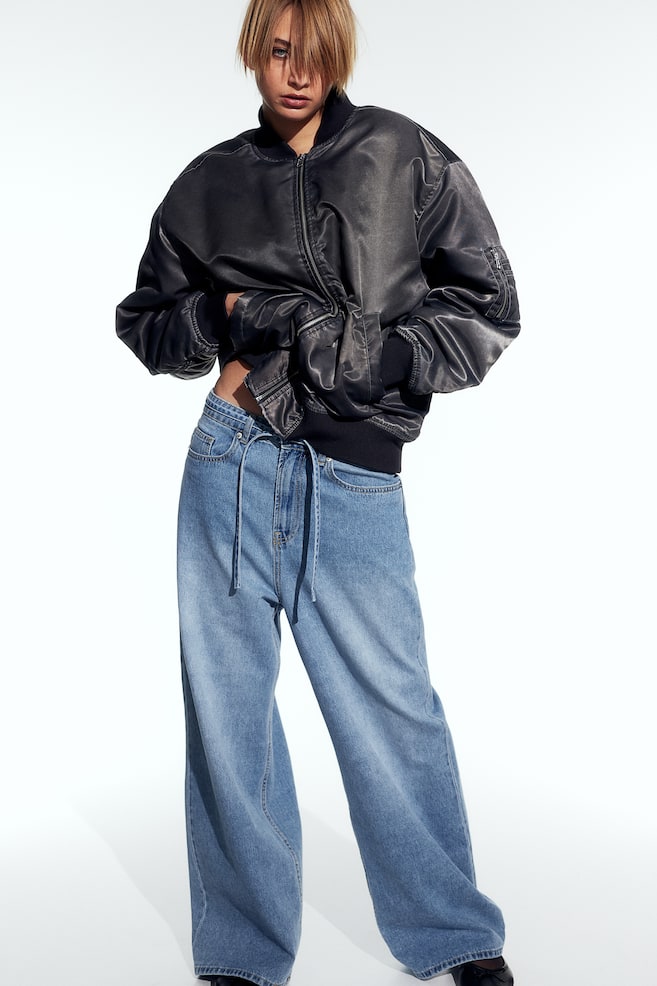 90s Baggy Regular Jeans - Helles Denimblau/Grau/Beige - 1