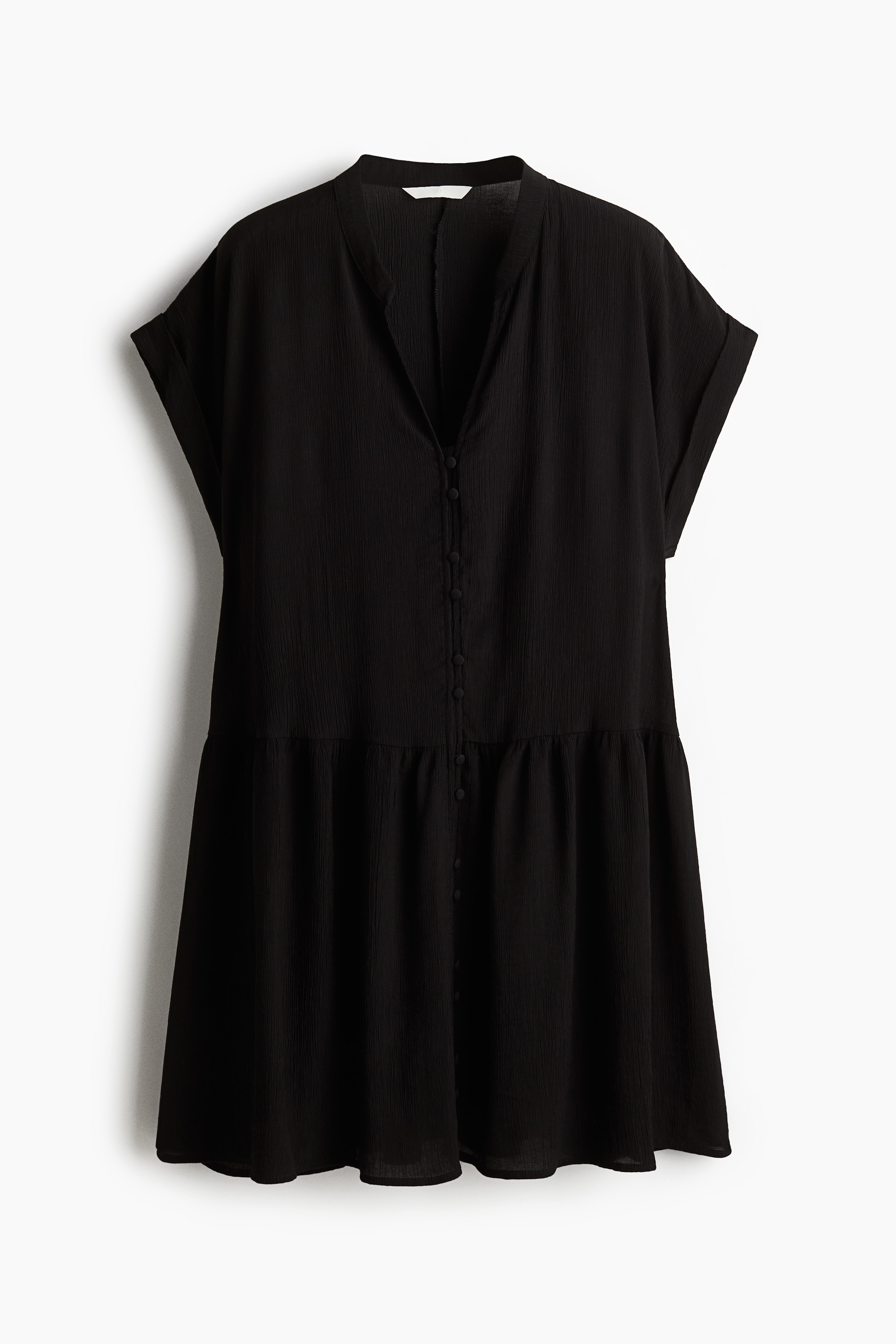 Rochie-tunică creponată - Negru/Alb/frunze verzi/Crem/imprimeu zebră/Verde-kaki închis/Roșu-aprins