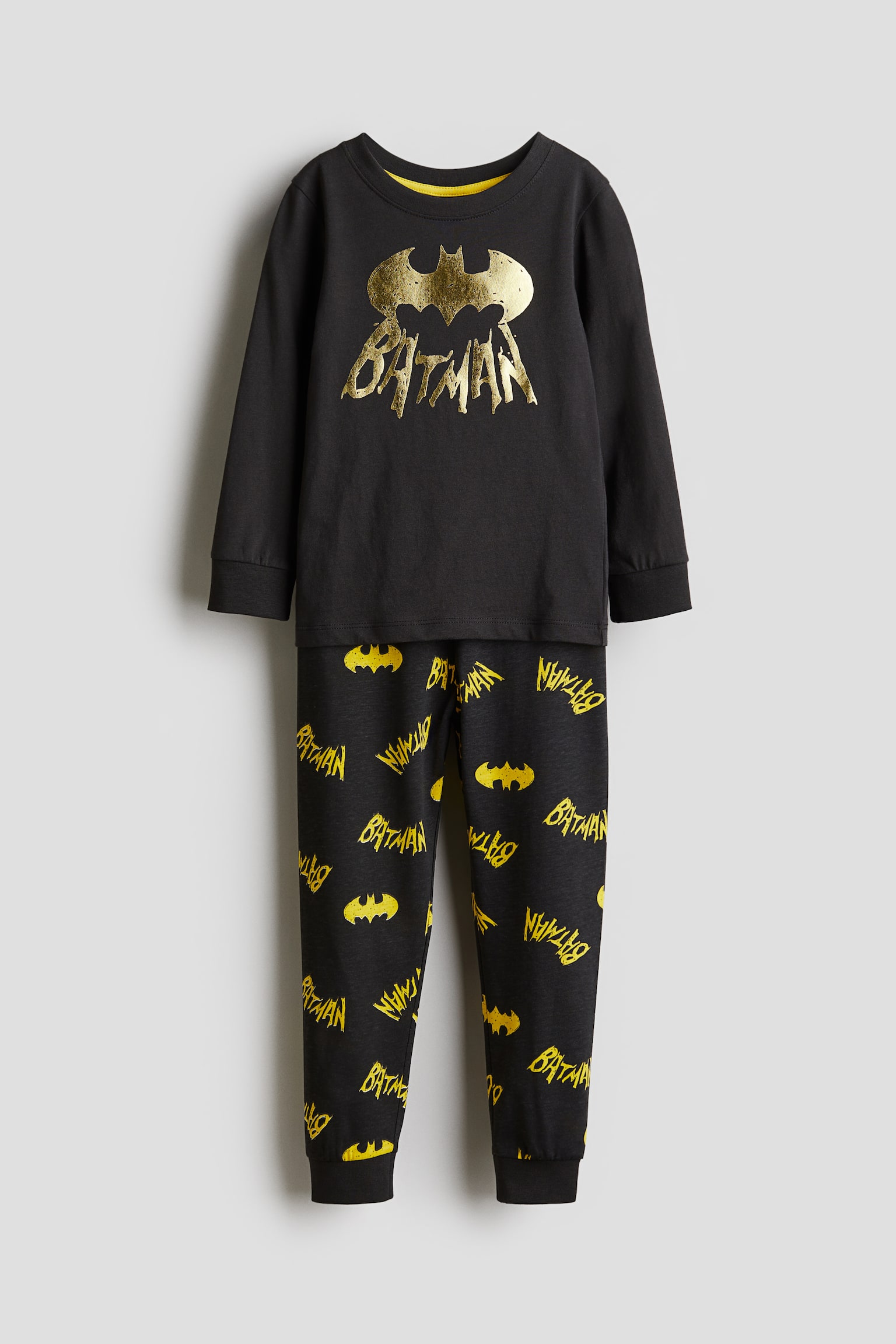 Printed cotton jersey pyjamas - Black/Batman/Light grey/Hot Wheels/Red/Spidey/Green/Paw Patrol/White/Bluey/Black/Sonic the Hedgehog/White/Marvel/White/Pokémon/Blue/Spider-Man/Cream/Mickey Mouse/Bright blue/Sonic the Hedgehog/Red/The Grinch/Dark grey/Mickey Mouse/Black/Minecraft - 1