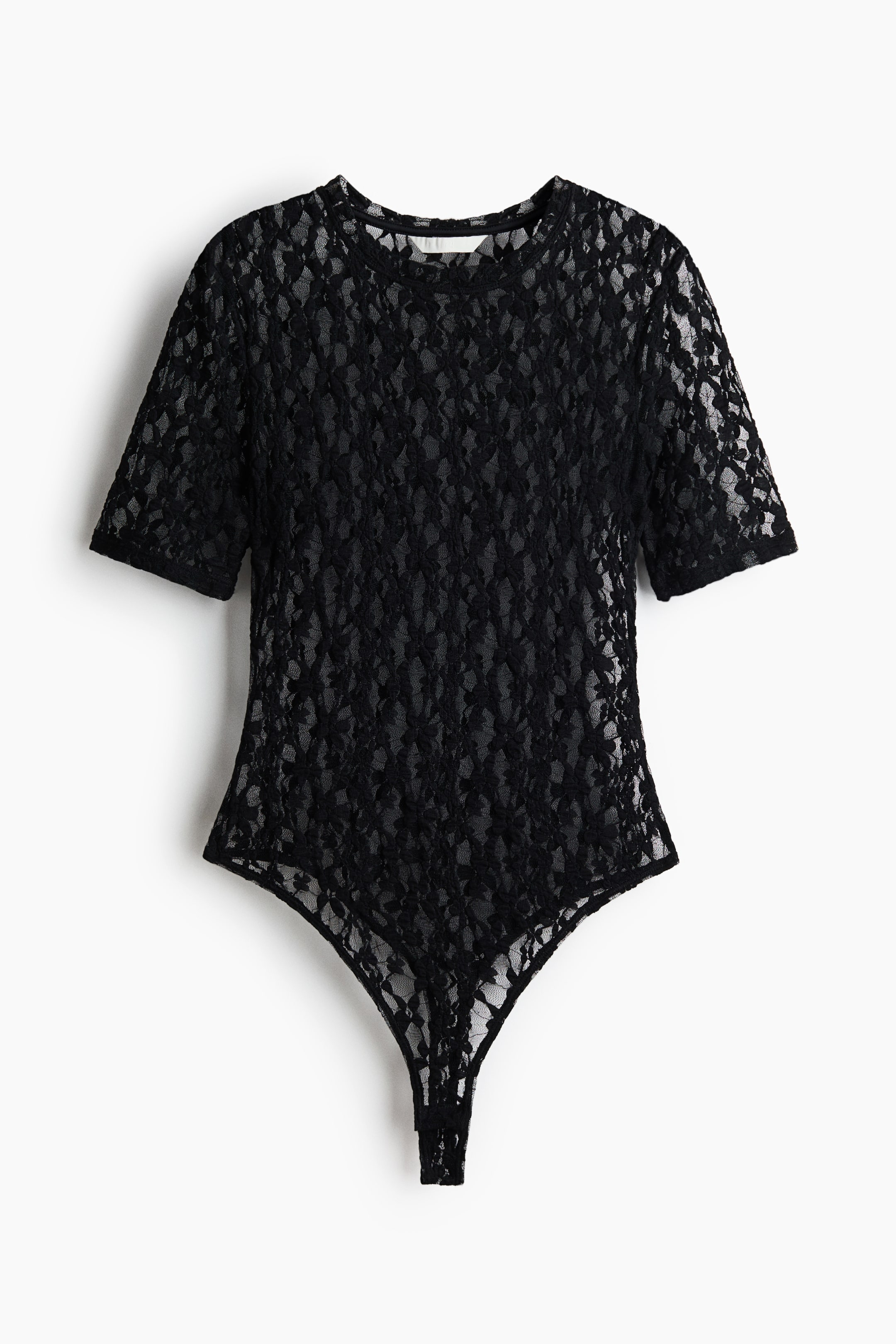 Short-Sleeved Lace Bodysuit