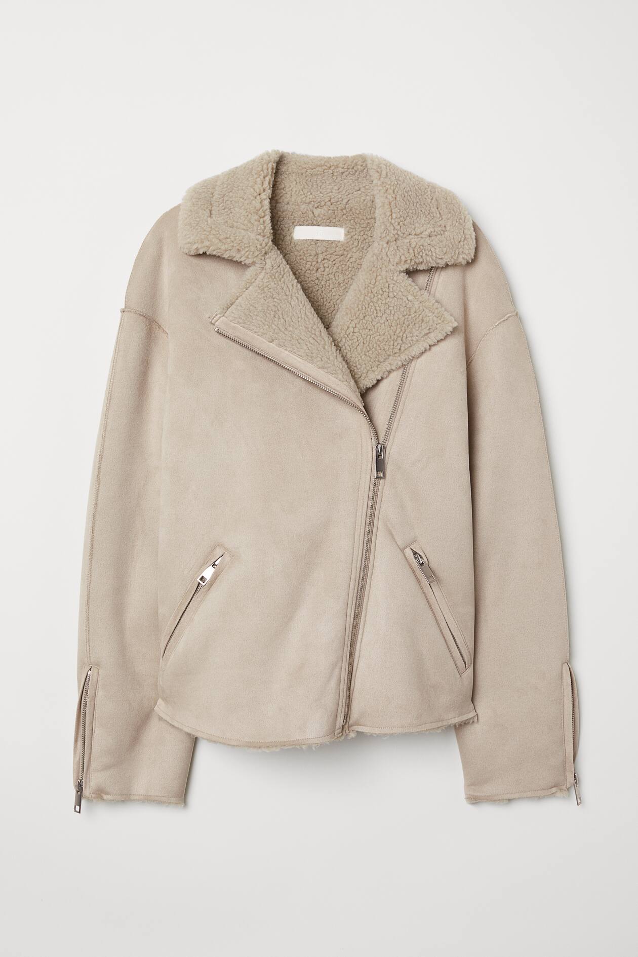 Biker Jacket - Long sleeve - Light taupe - Ladies | H&M US