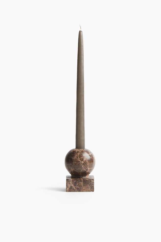 Marble candlestick - Brown - 1