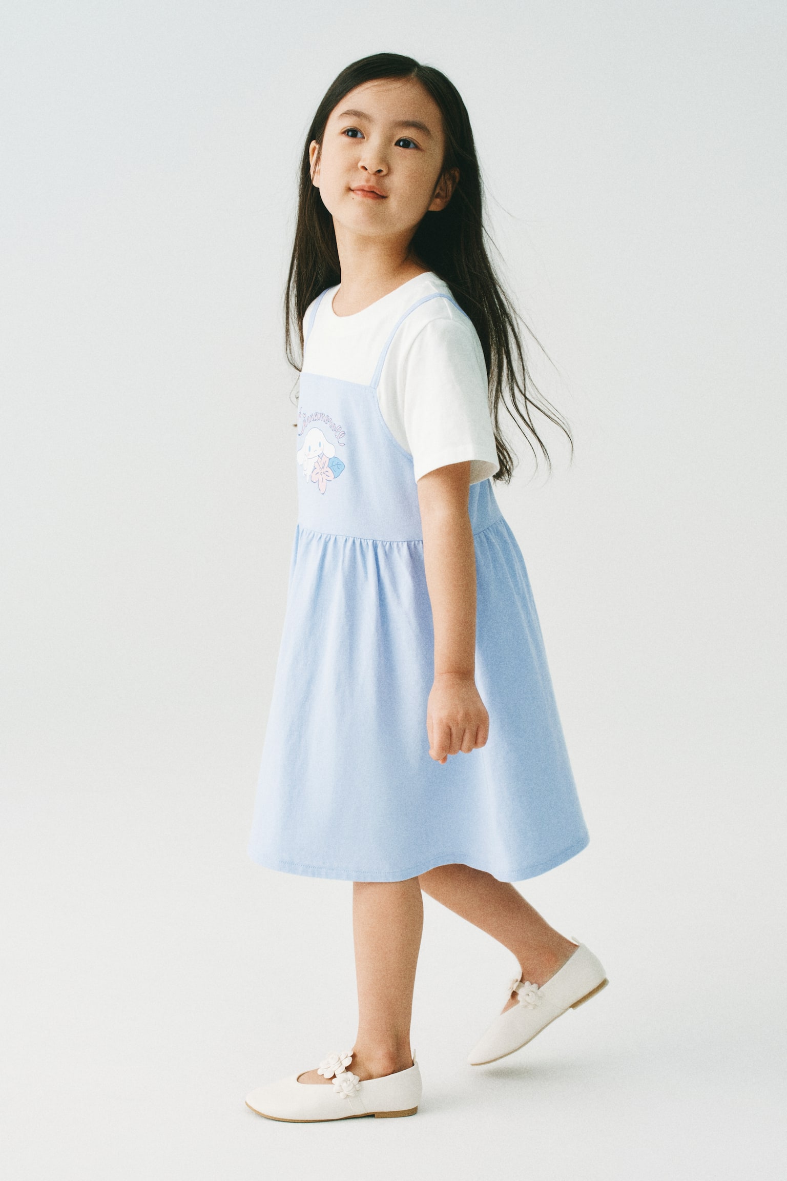 Детское платье H&M Printed Layered, цвет: Светлый синий — фото 4