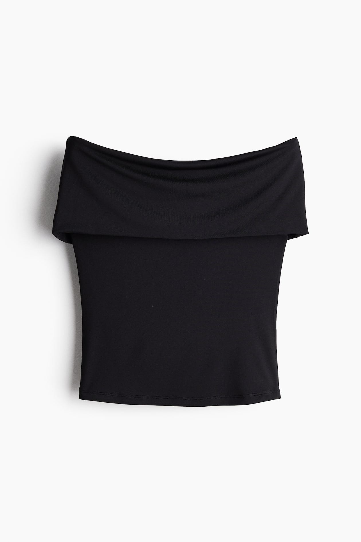 Haut Noir épaules Dénudées H&M - Taille UK 12 - Manches 3/4 - Occasion Très Bon état