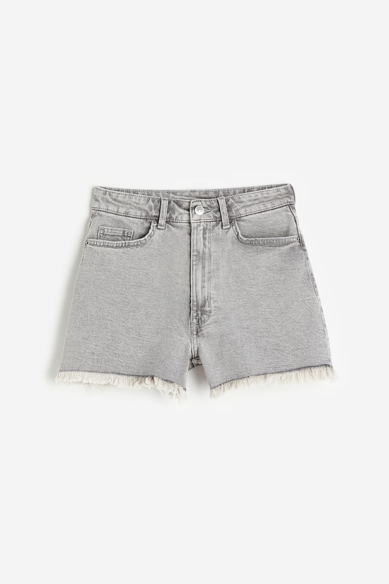 High-waisted denim shorts