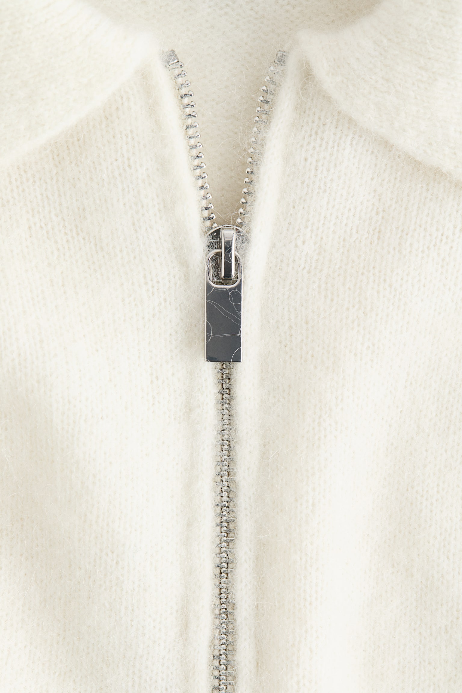 Женский свитер H&M Mohair-Blend Half-Zip, цвет: Кремовый — фото 7