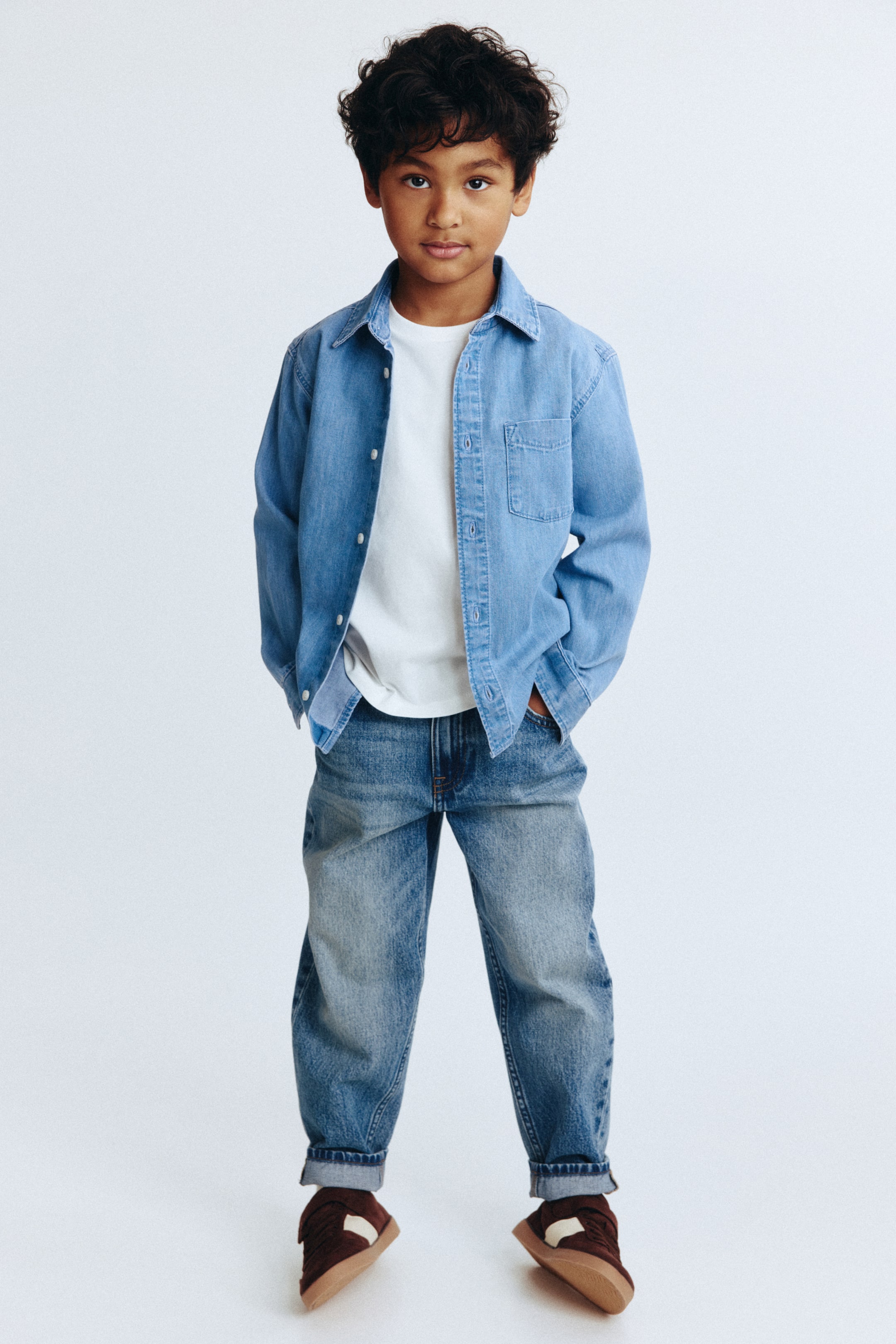 הצגת תמונה גדולה יותר: Loose Fit Jeans - כחול ג'ינס בהיר - Kids | H&M IL 1
