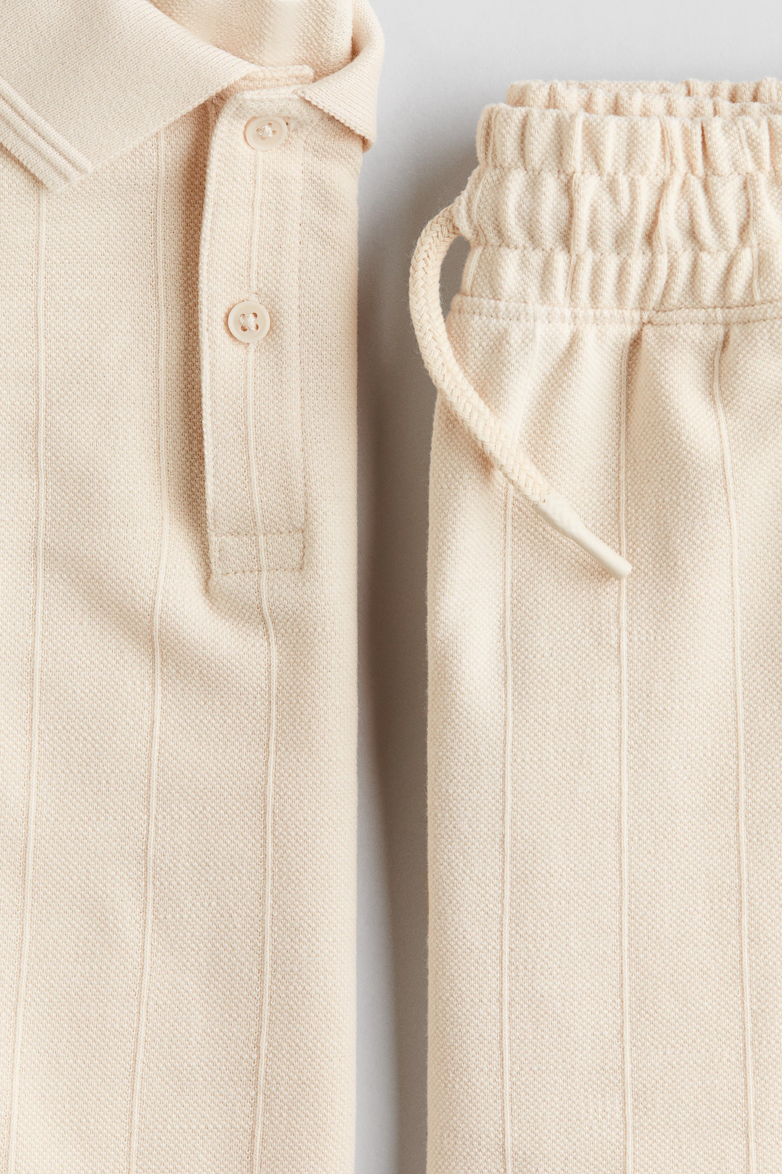 Ensemble 2 pièces en piqué - Beige clair - 3