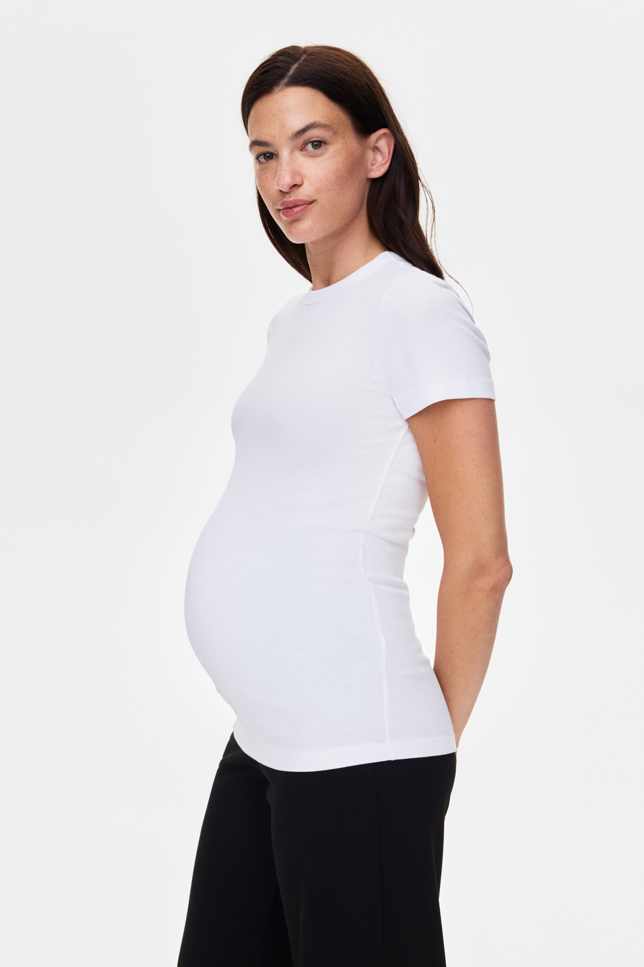 View larger image: MAMA Ribbed top - White - Ladies | H&M 1