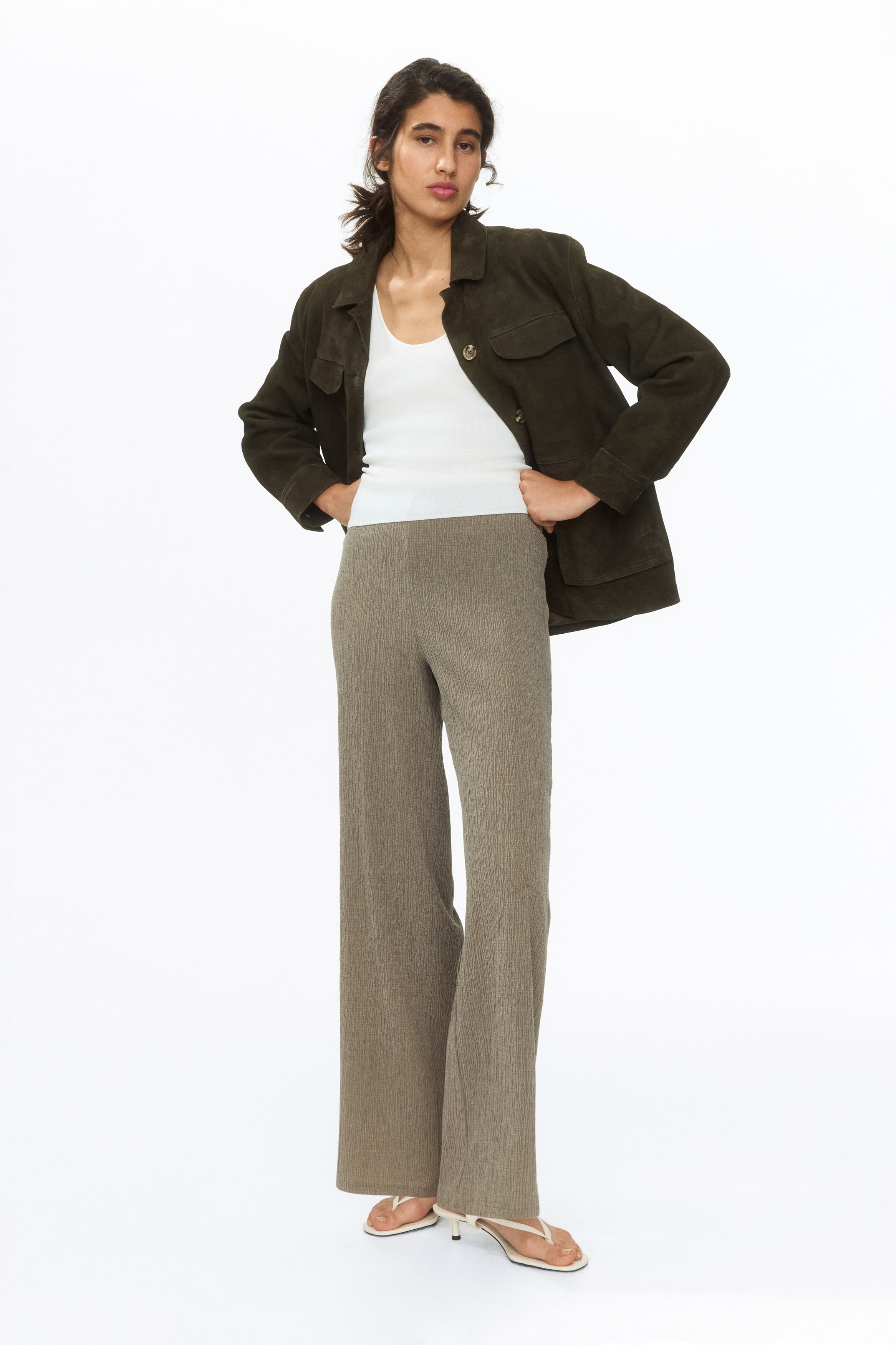 Rechte crinklebroek