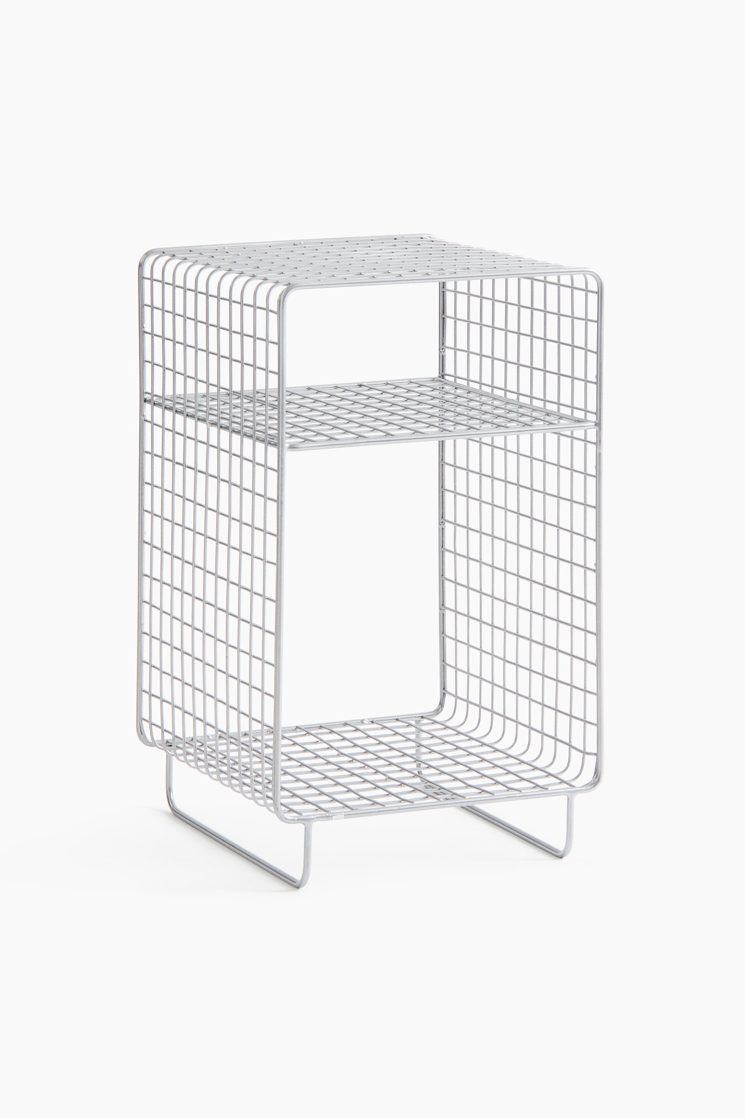 Metal wire bedside table - Silver-coloured - 1