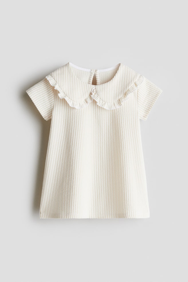 Robe trapèze avec col - Beige - 1