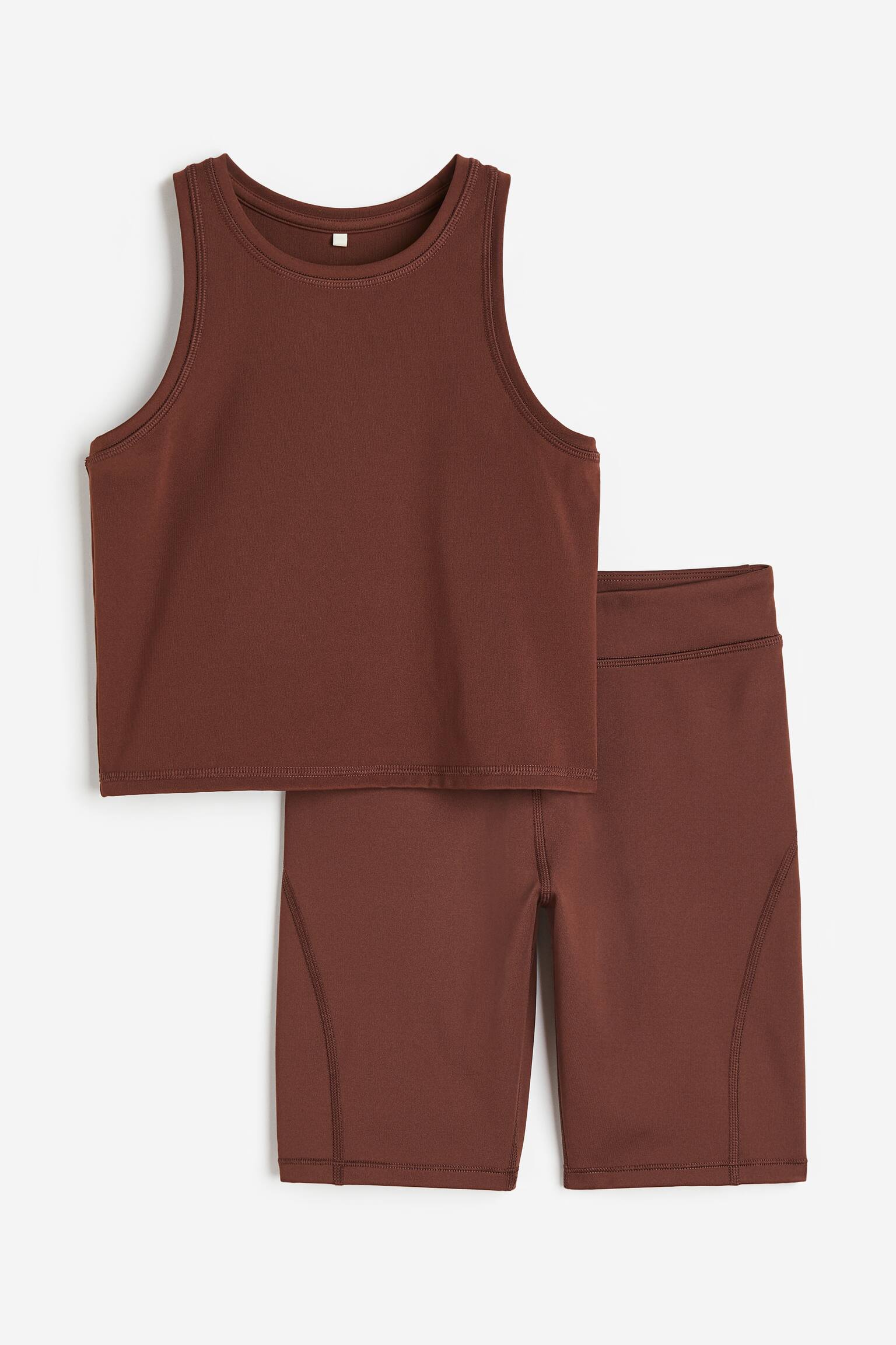 2-piece Activewear Set In DryMove™ - Dark brown - 1
