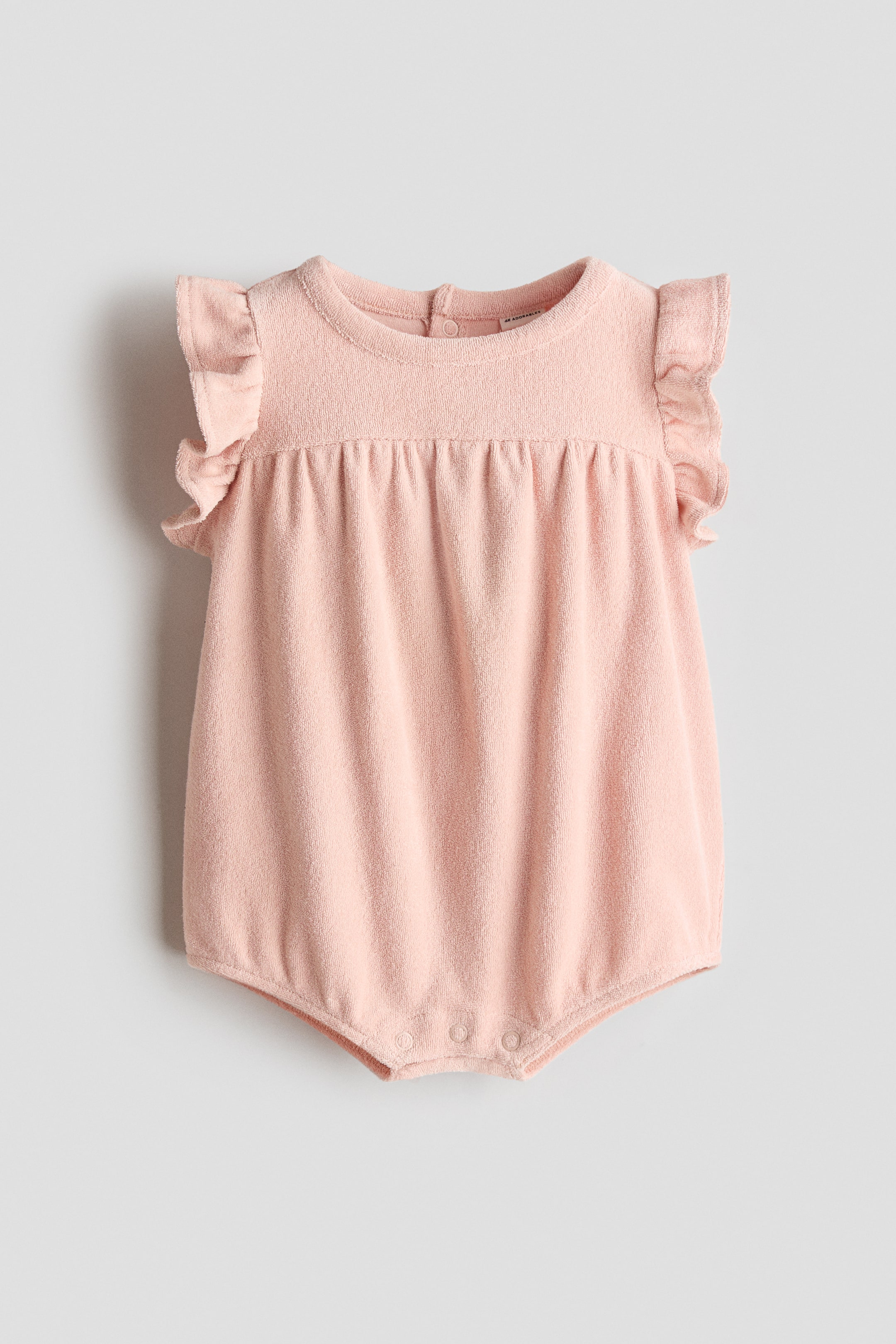 View larger image: Cotton terry romper suit - Light dusty pink - Kids | H&M 1