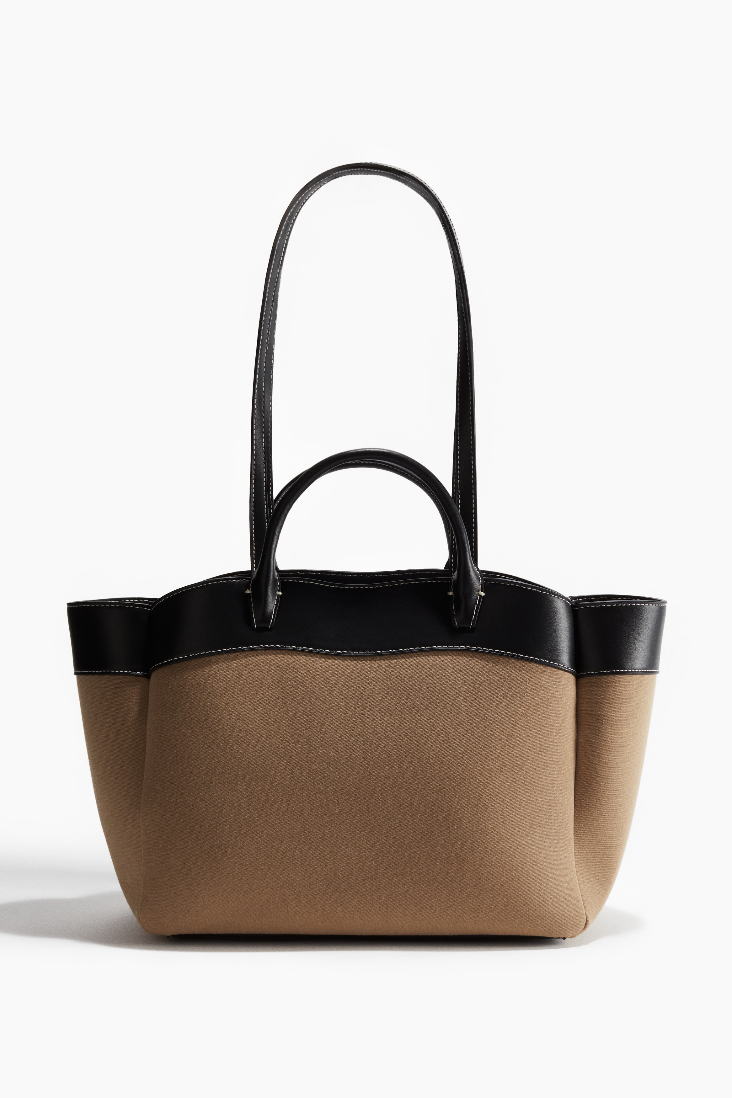 Sac shopping - Beige/noir