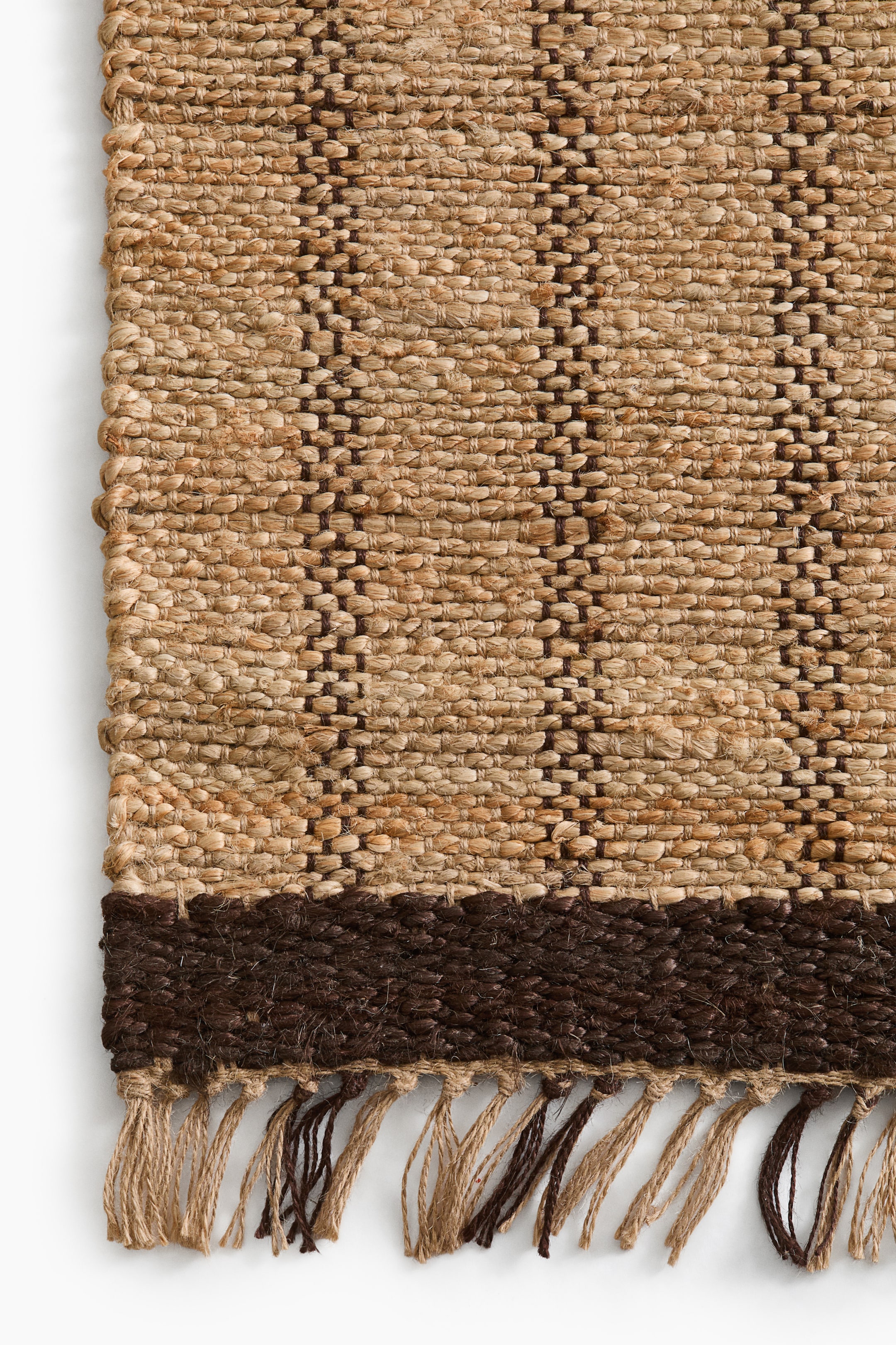 Beige/striped Large Jute Rug with Fringe at H&M Home | H&M CA