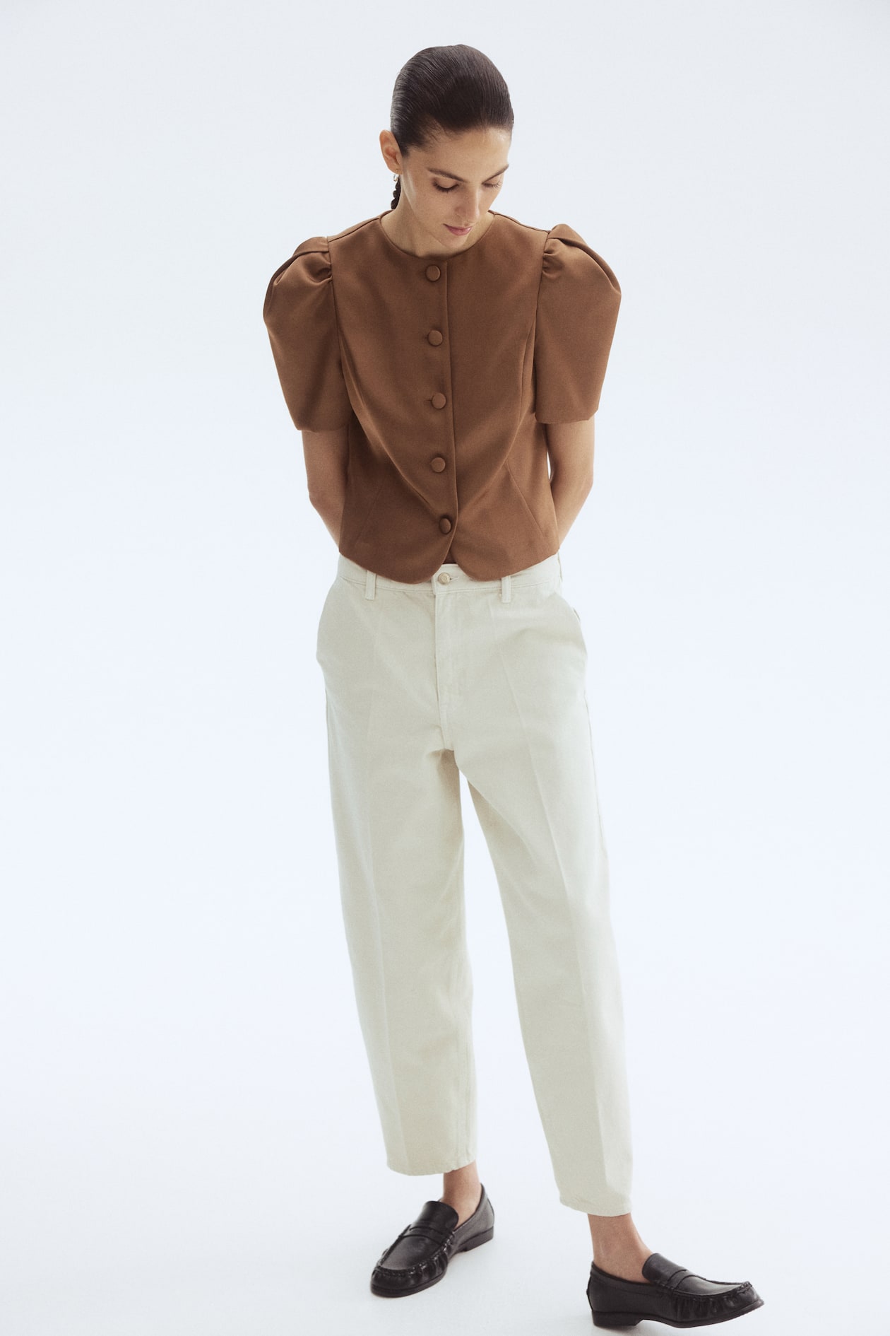 Barrel High Ankle Jeans - White - Ladies | H&M US