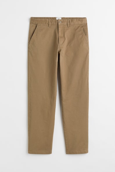 Regular Fit Cotton chinos - Regular waist - Long - Khaki green - Men ...