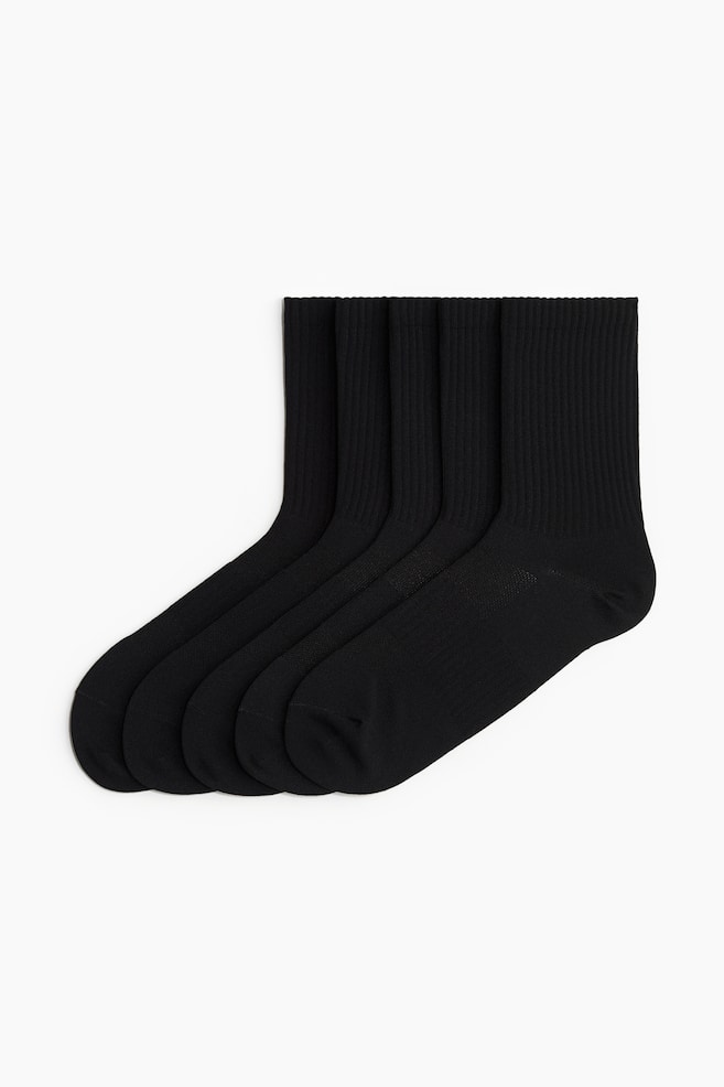 5-pack sports socks with DryMove™ - Black/Grey/Turquoise - 1
