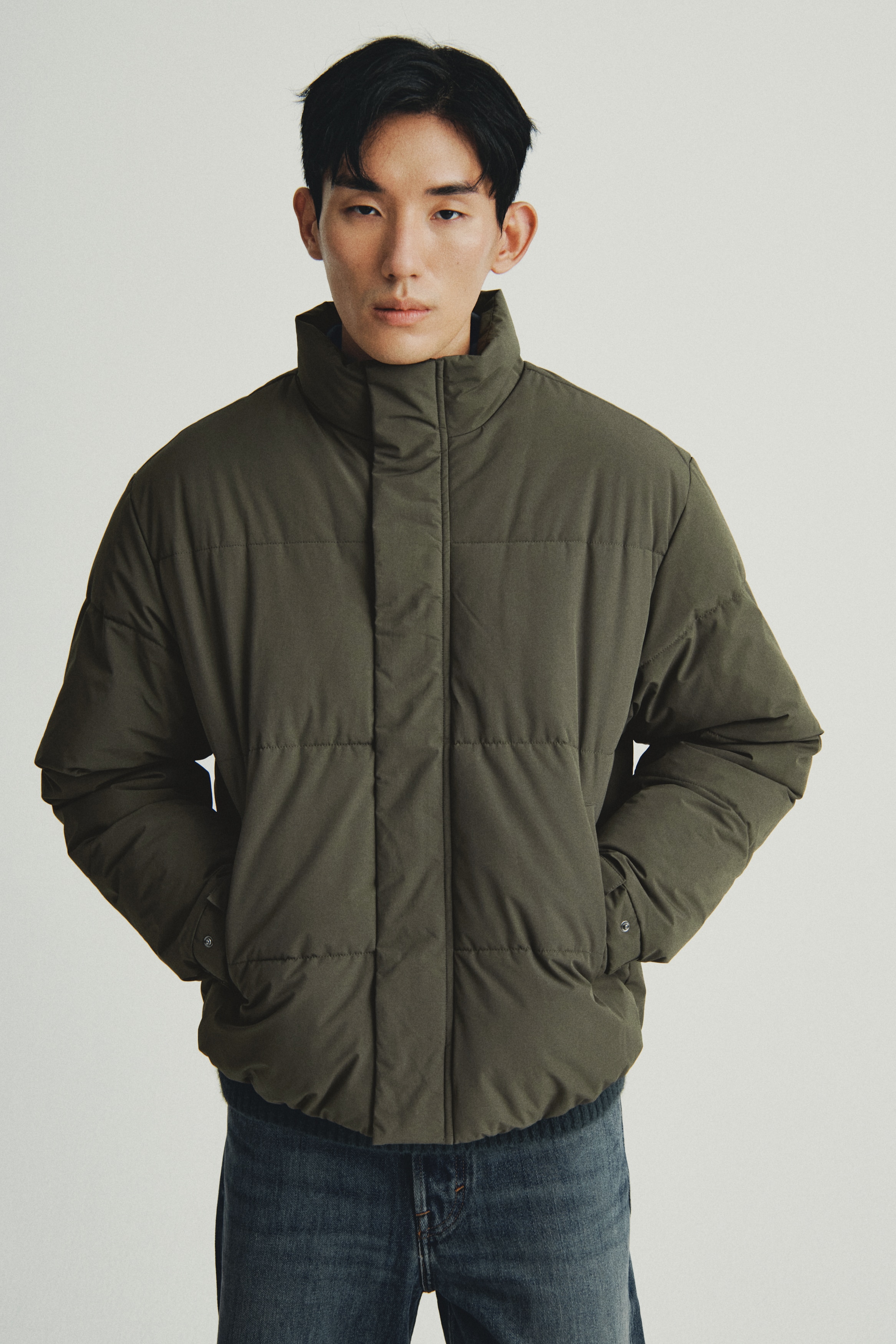 ウォーターリペレントパファージャケット - ダークカーキ