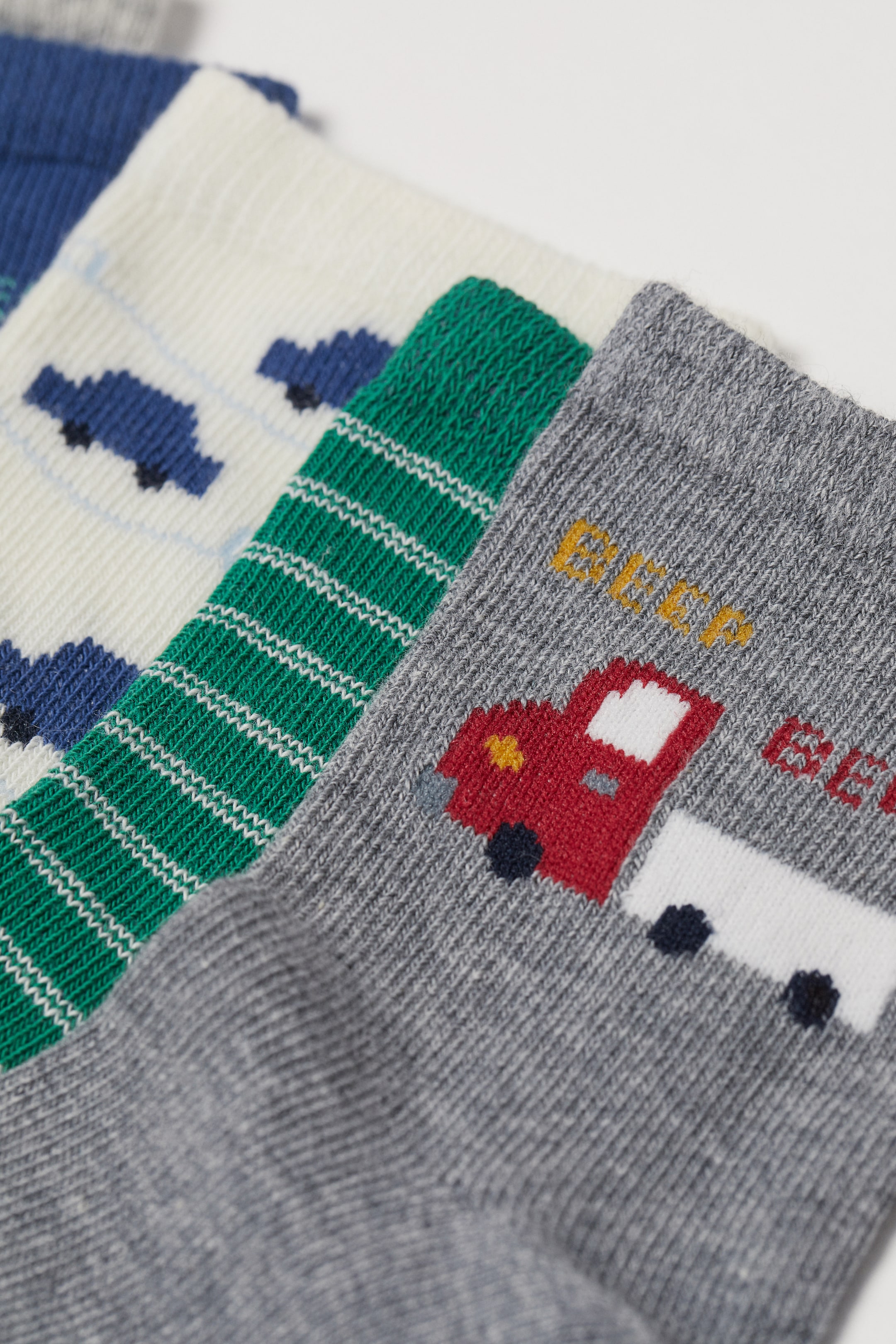 Grotere afbeelding bekijken: 5 paar sokken - Lichtgrijs gemêleerd/auto‘s - KINDEREN | H&M BE 2