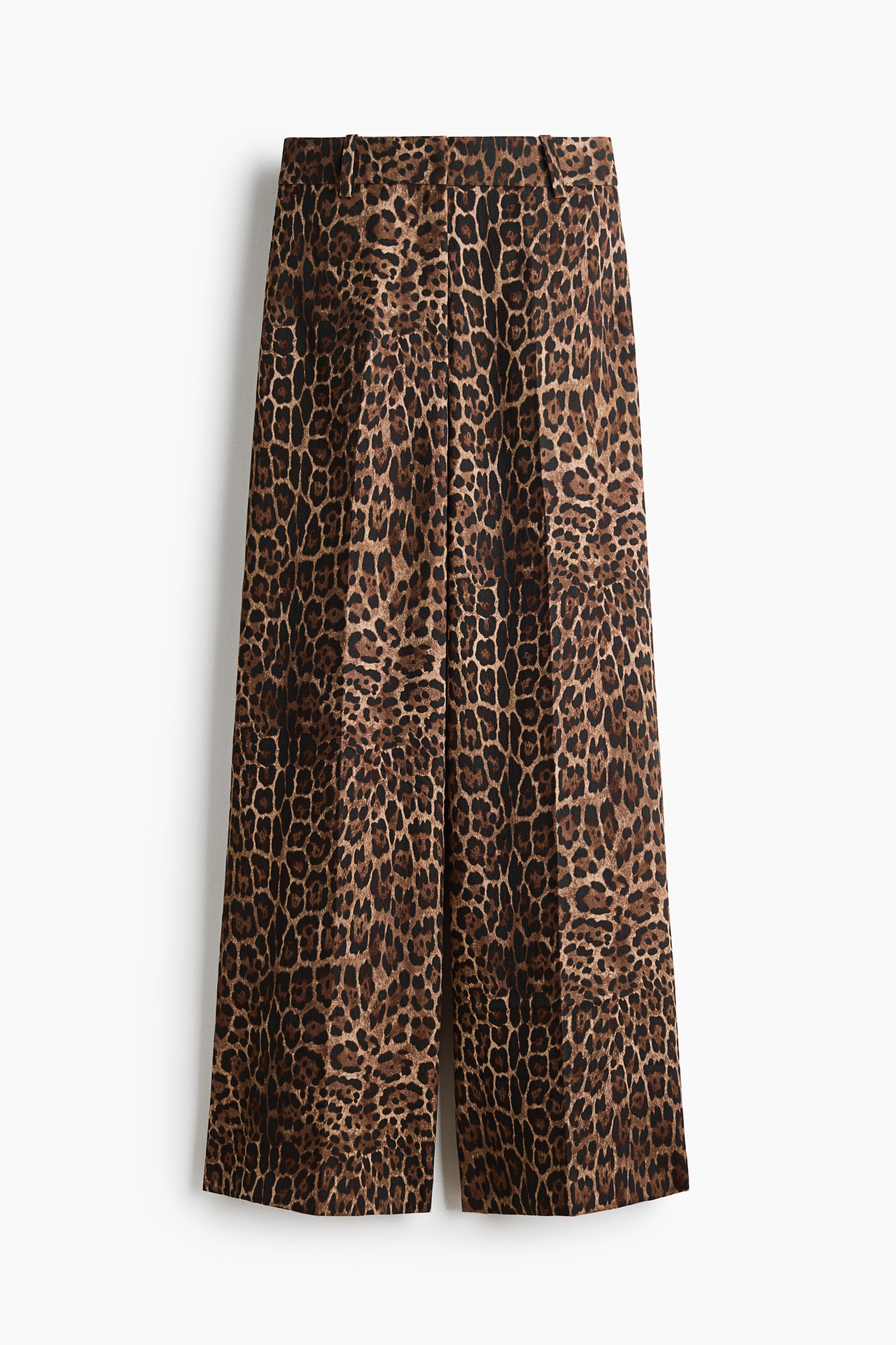 Pantalón sastre ancho - Beige oscuro/Diseño leopardo/Café oscuro