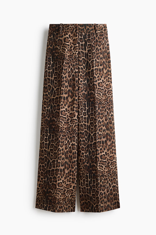 Pantalon chic à jambes larges - Beige foncé/imprimé léopard/Brun foncé/Noir/Marine/Brun foncé - 1