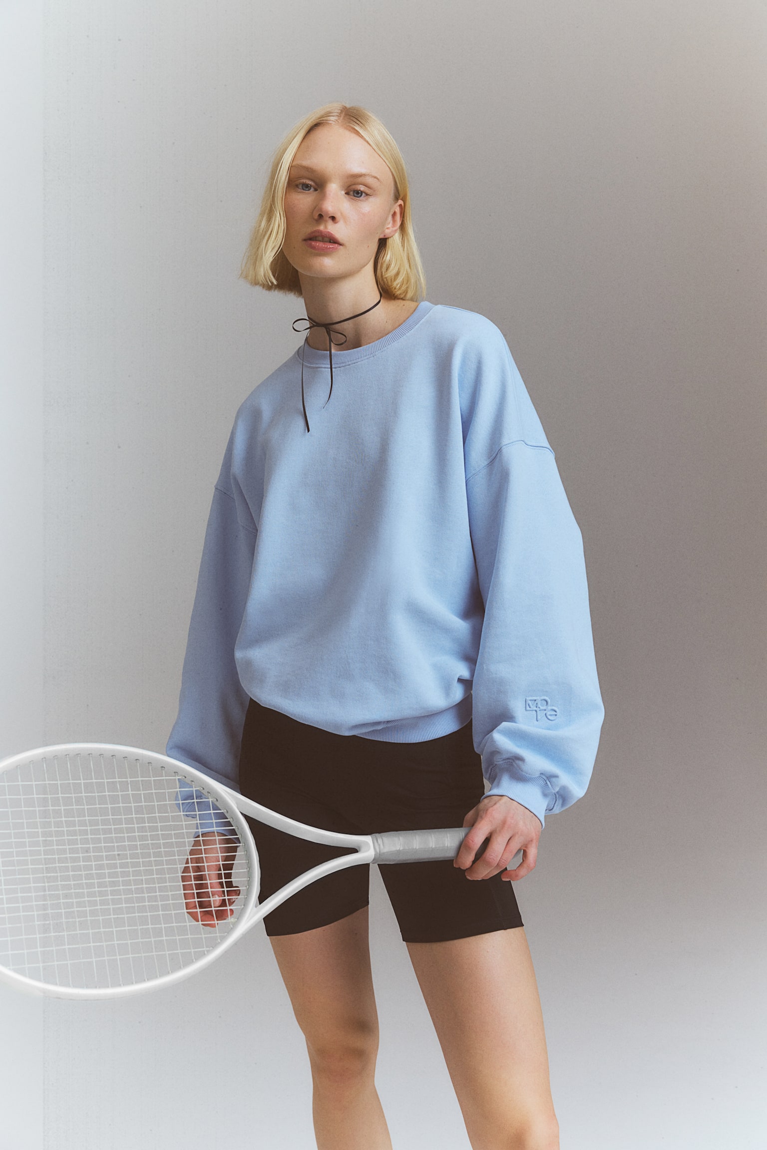 Oversized sports sweatshirt - Light blue/White/Move/Light grey/Balance & Presence/Light grey marl - 6