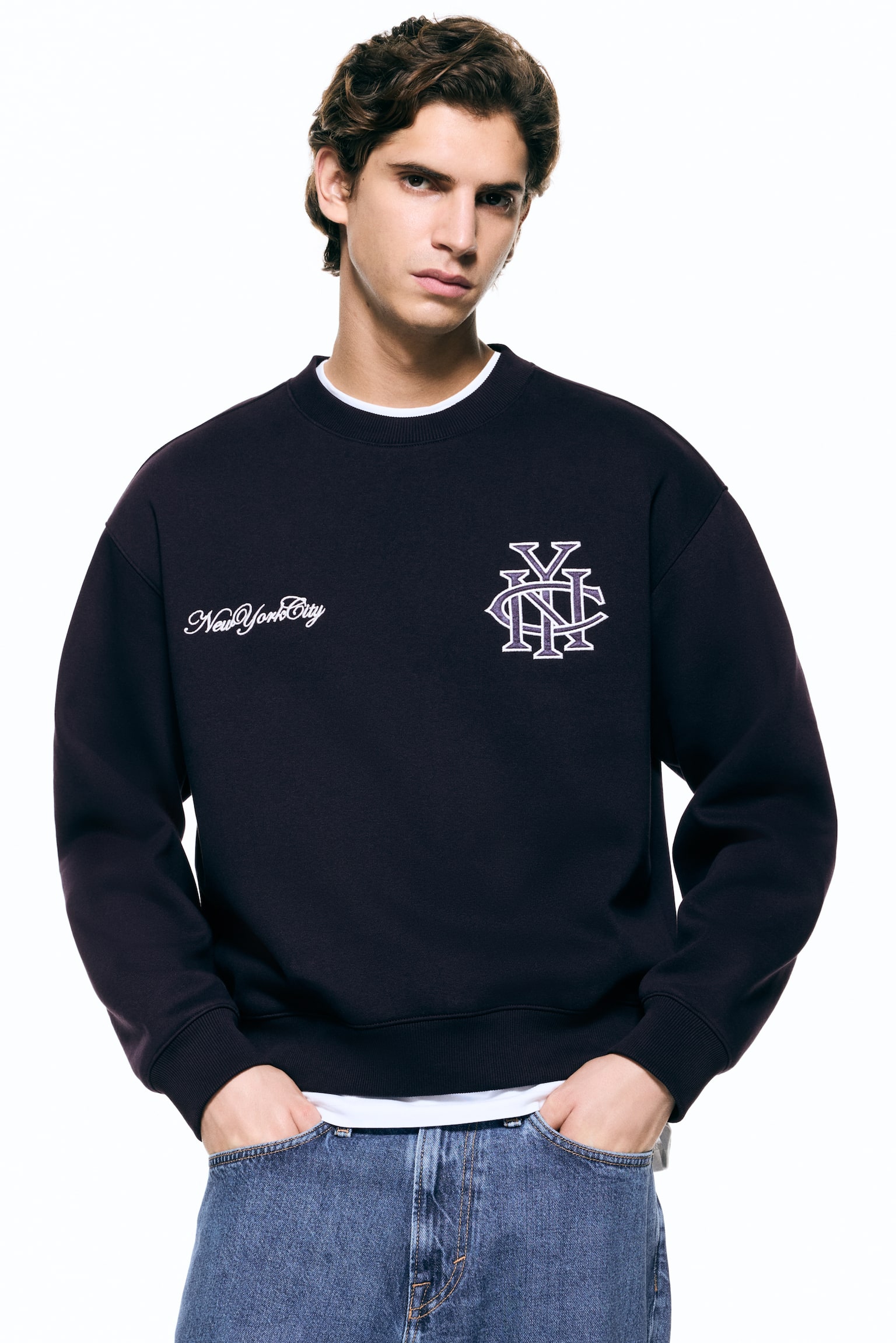 Loose Fit Printed sweatshirt - Navy blue/NYC/Dark purple/New York City/Grey marl/New York City - 1