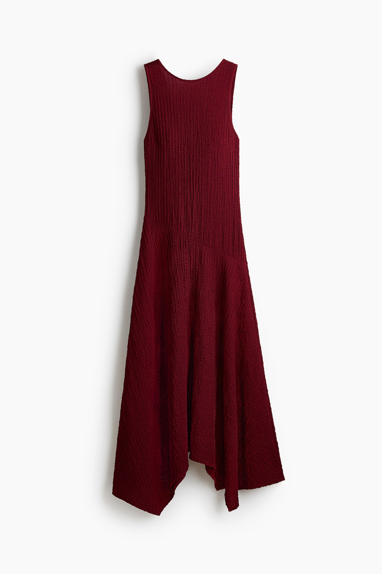 Crinkled Handkerchief Dress - Dark red - 1