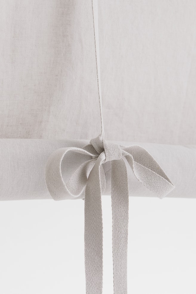 Linen-blend roll-up curtain - Light greige/Light beige/White - 4