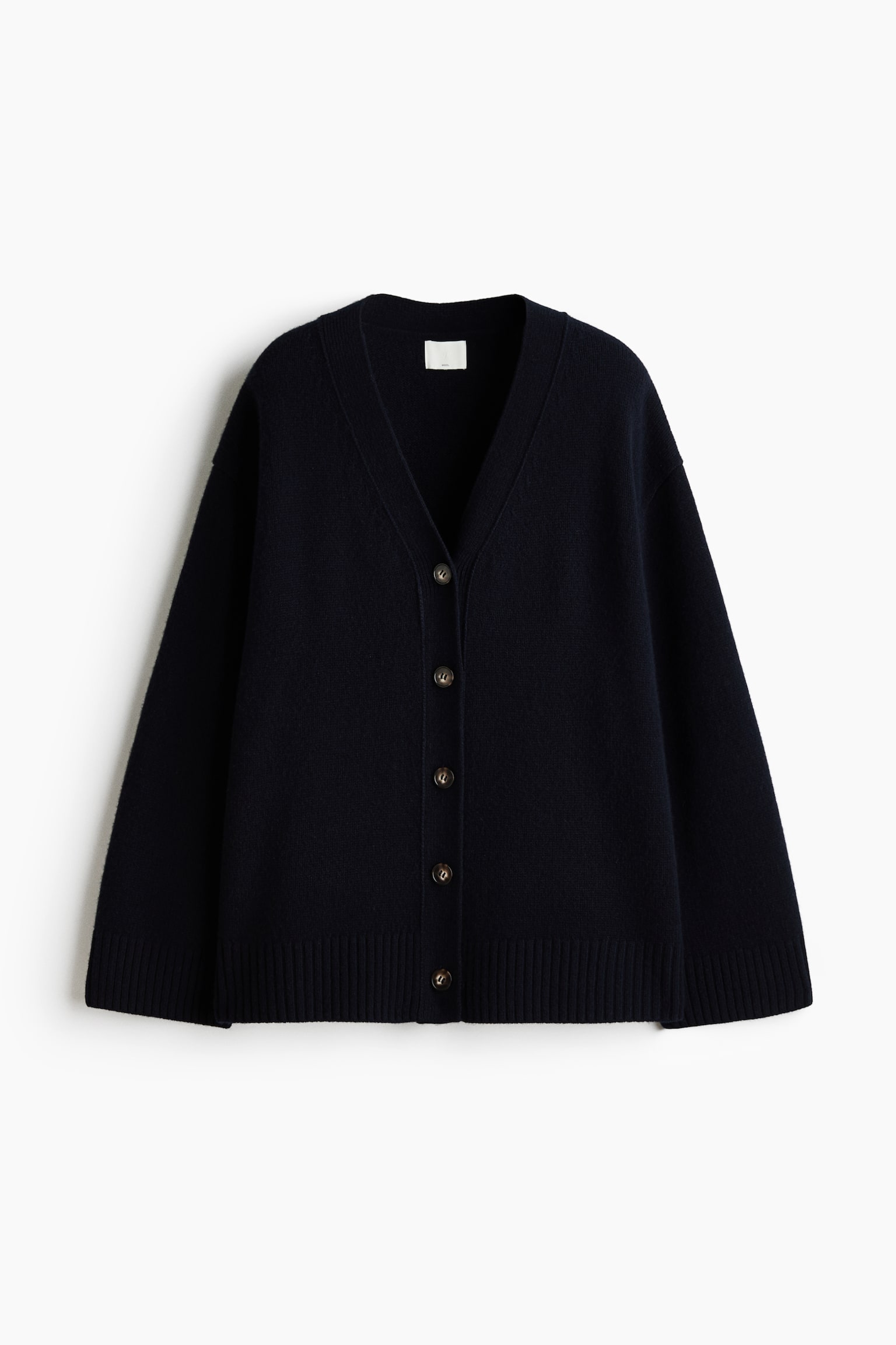 Oversized Wool Cardigan - Navy blue