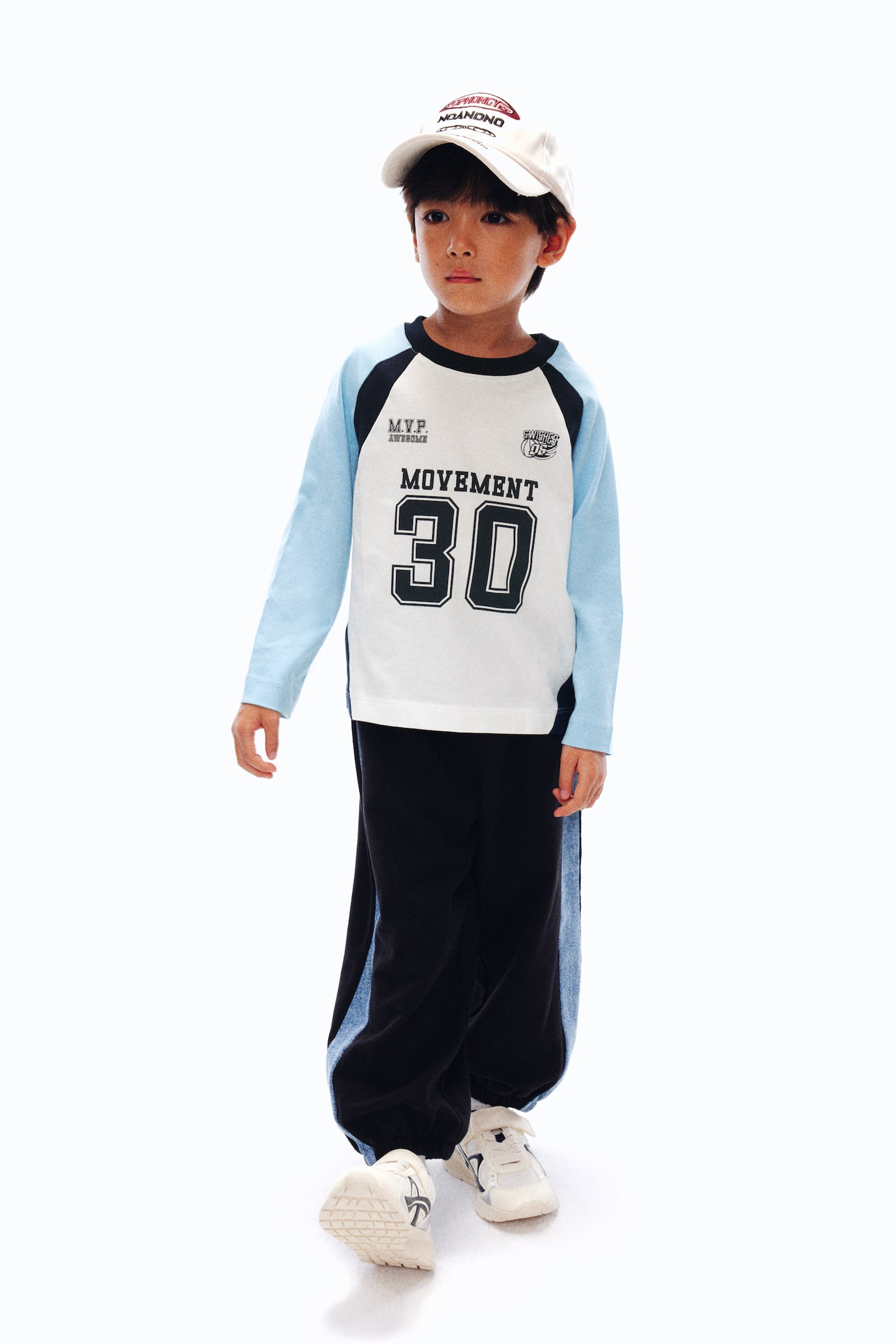 圖案長袖T恤 - 淺藍色/Movement/白色/Movement/海軍藍/Movement - 4