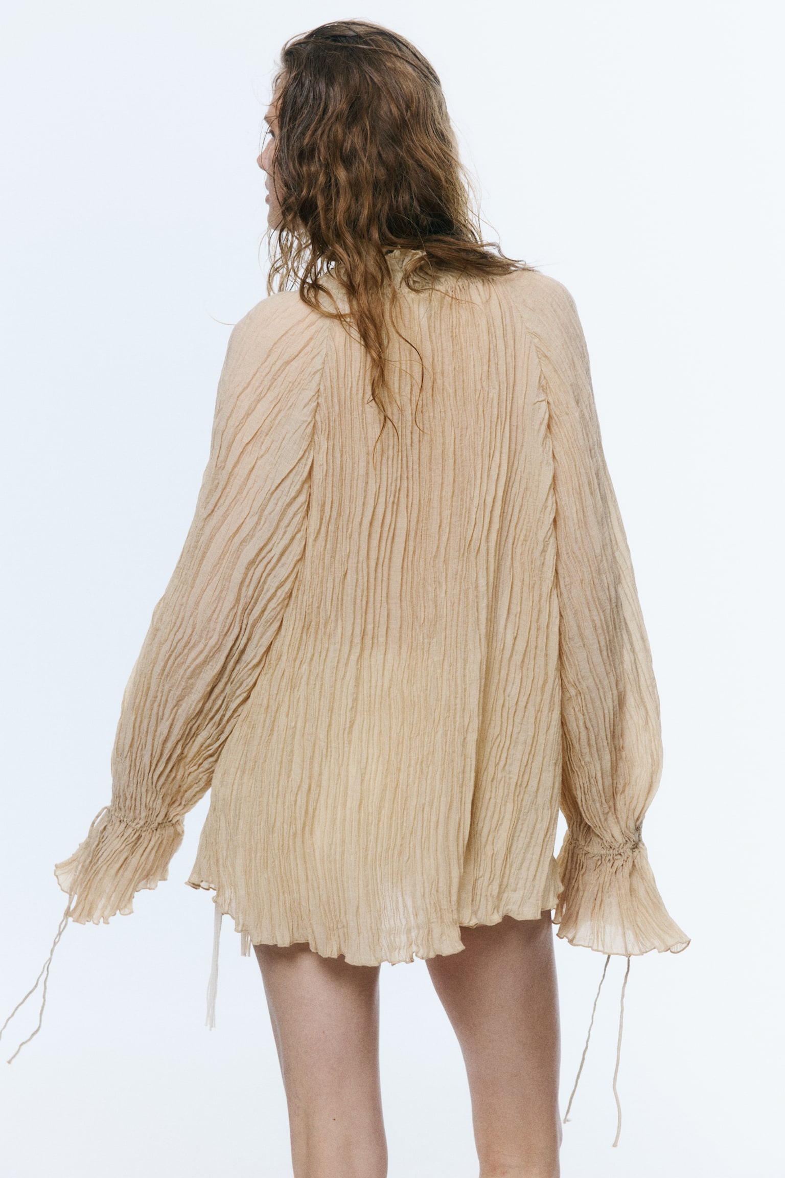 Oversized crinkled blouse - 3