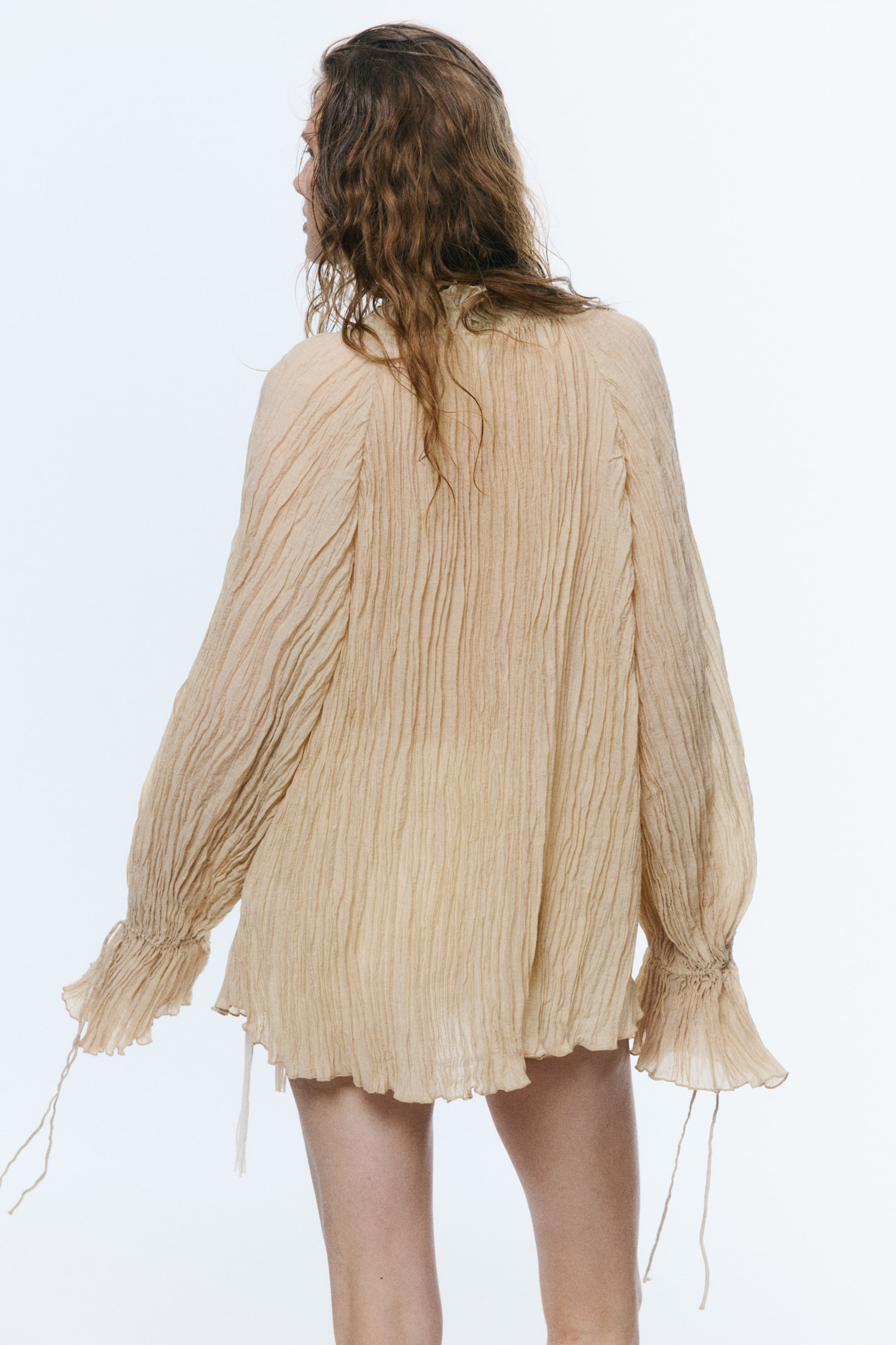 Blouse grande taille froissée