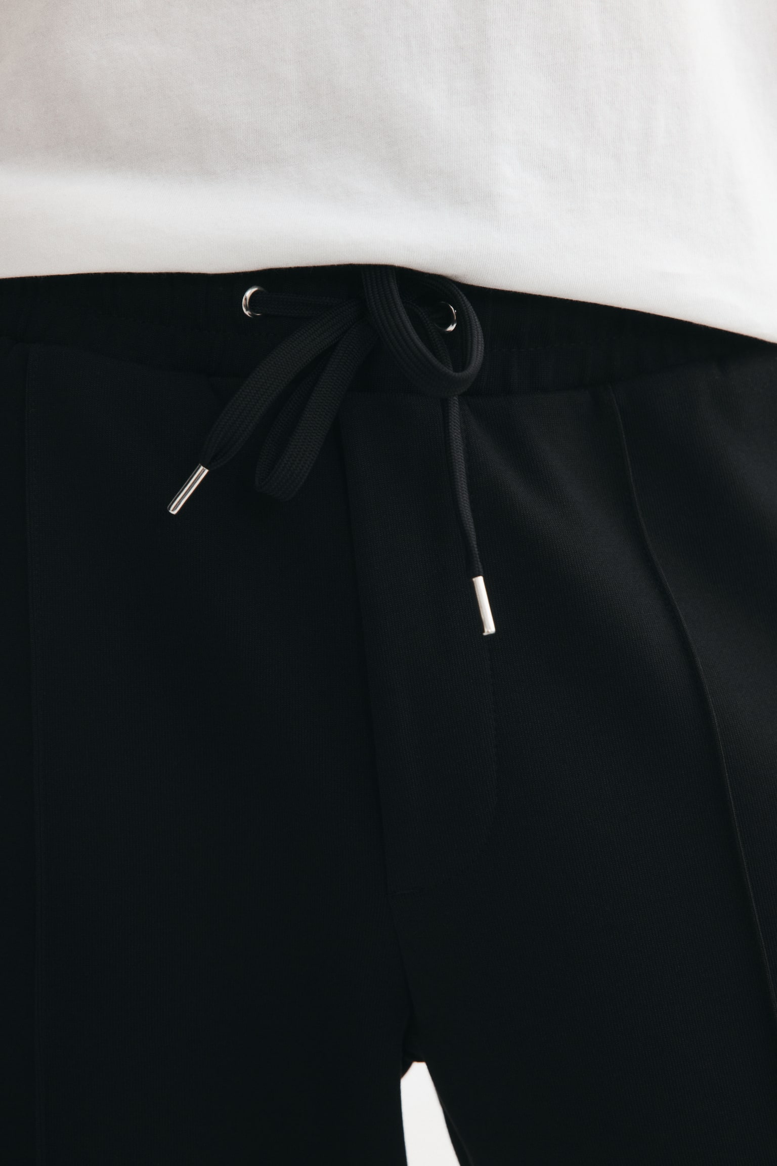 Мужские брюки H&M Regular-Fit Interlock Crease-Front, цвет: Чёрный — фото 3