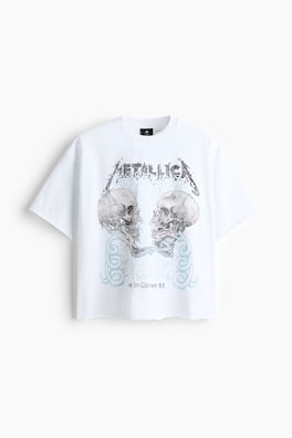 T-shirt i bomull med tryck Oversized Fit