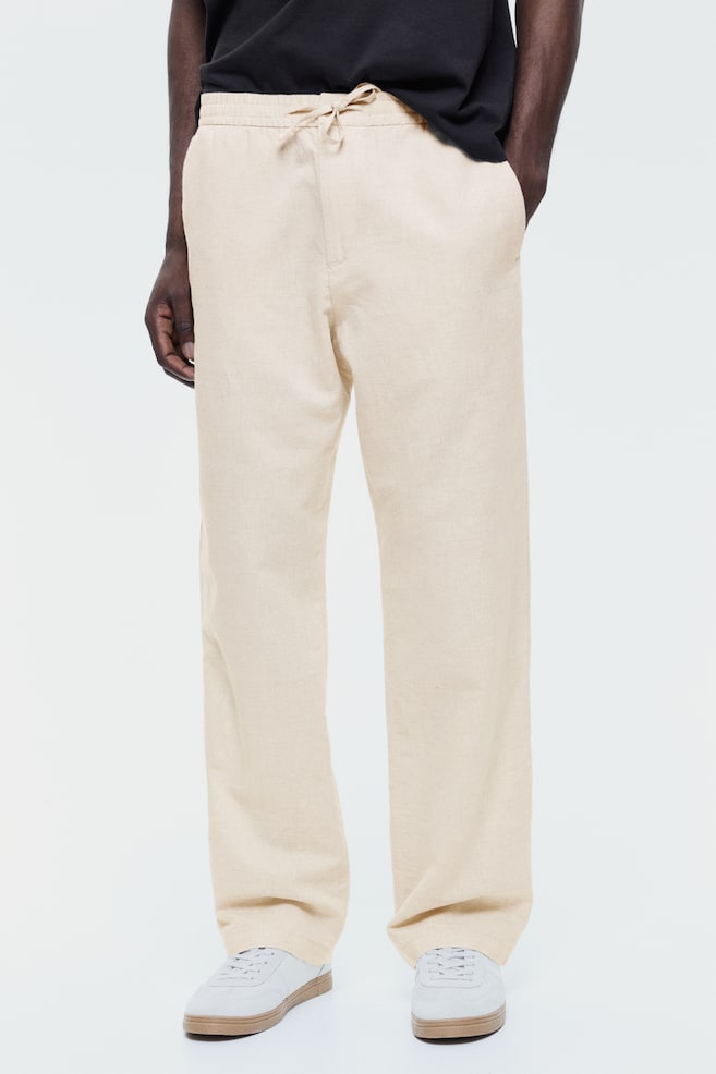 Regular-Fit Linen-Blend Pants - Light beige/Dark brown/Black/Navy blue/Dark blue/White - 5