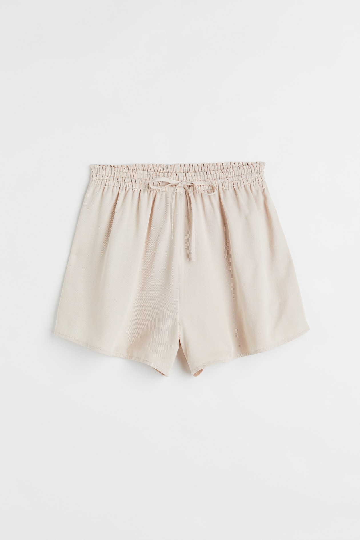 Pull-on Twill Shorts - High waist - Short - Light beige - Ladies | H&M US