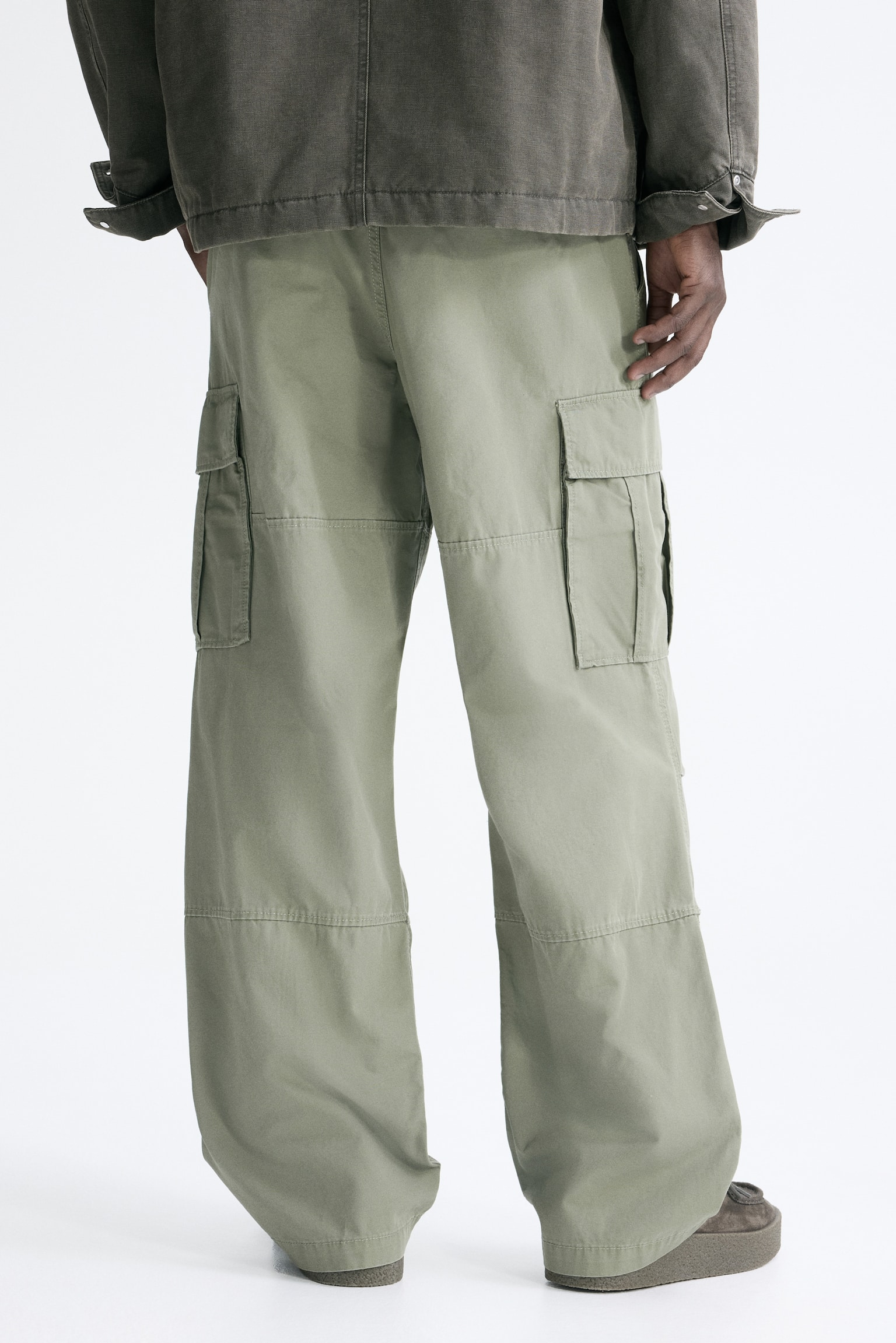 Relaxed Fit Cotton cargo trousers - Khaki green/Brown/Black/Light beige - 5