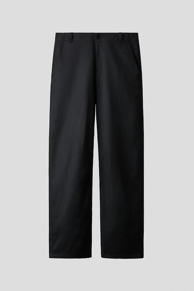 Calças de estilo clássico em sarja Slim Fit - Preto - 1
