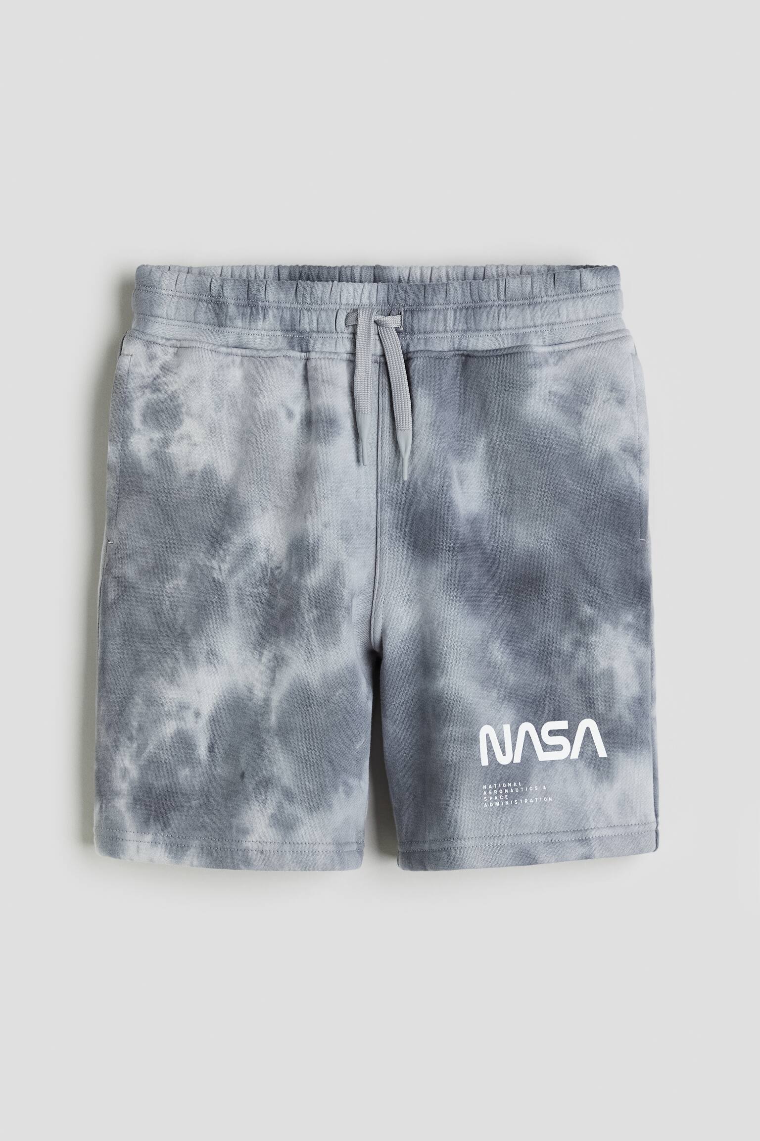 Print-motif sweatshorts - Grey/NASA/Light dusty green/NASA - 1