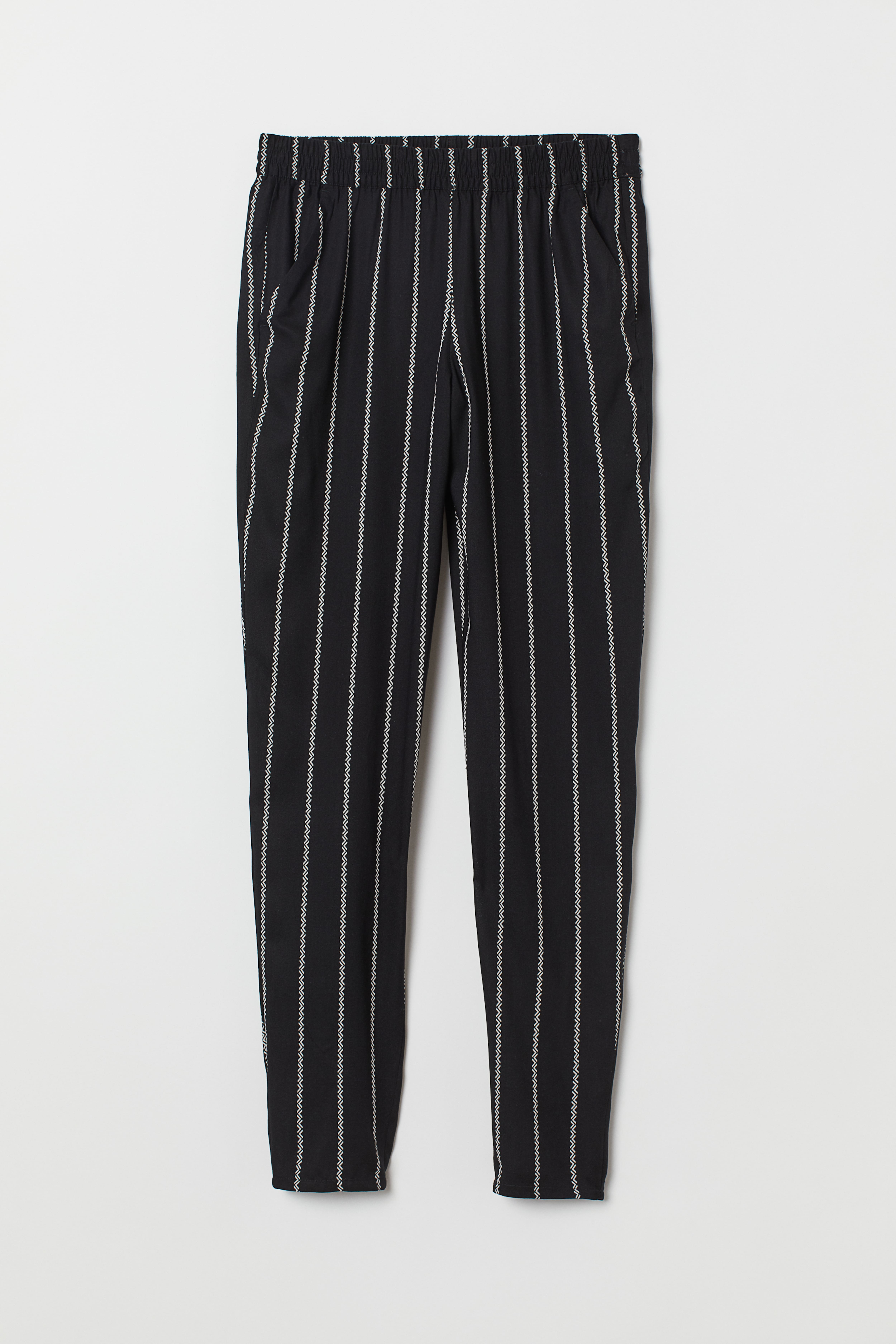 Pull on Pants Black white striped Ladies H M CA