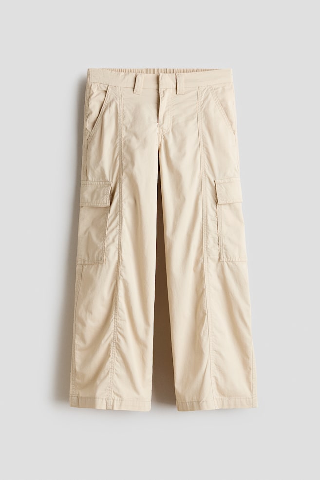 Cotton Twill Cargo Pants - Light beige/Black/Light sage green - 1