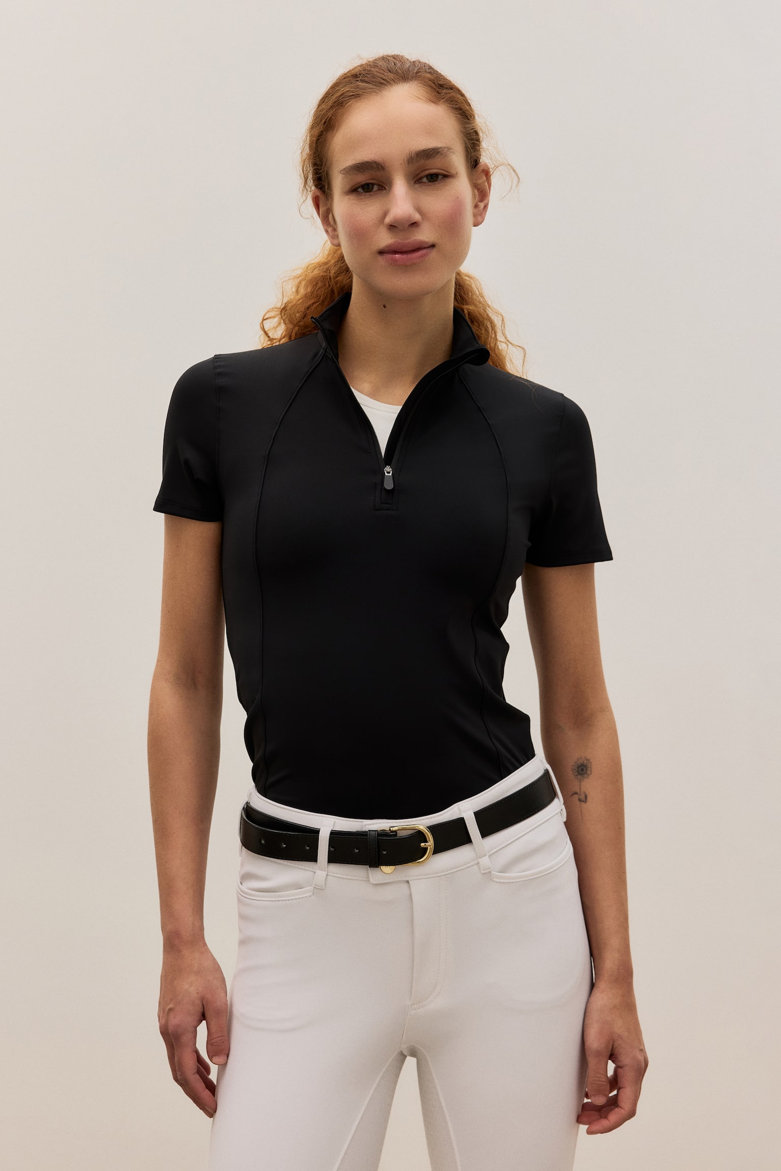 Zip-top sports top - Black/Brown - 7