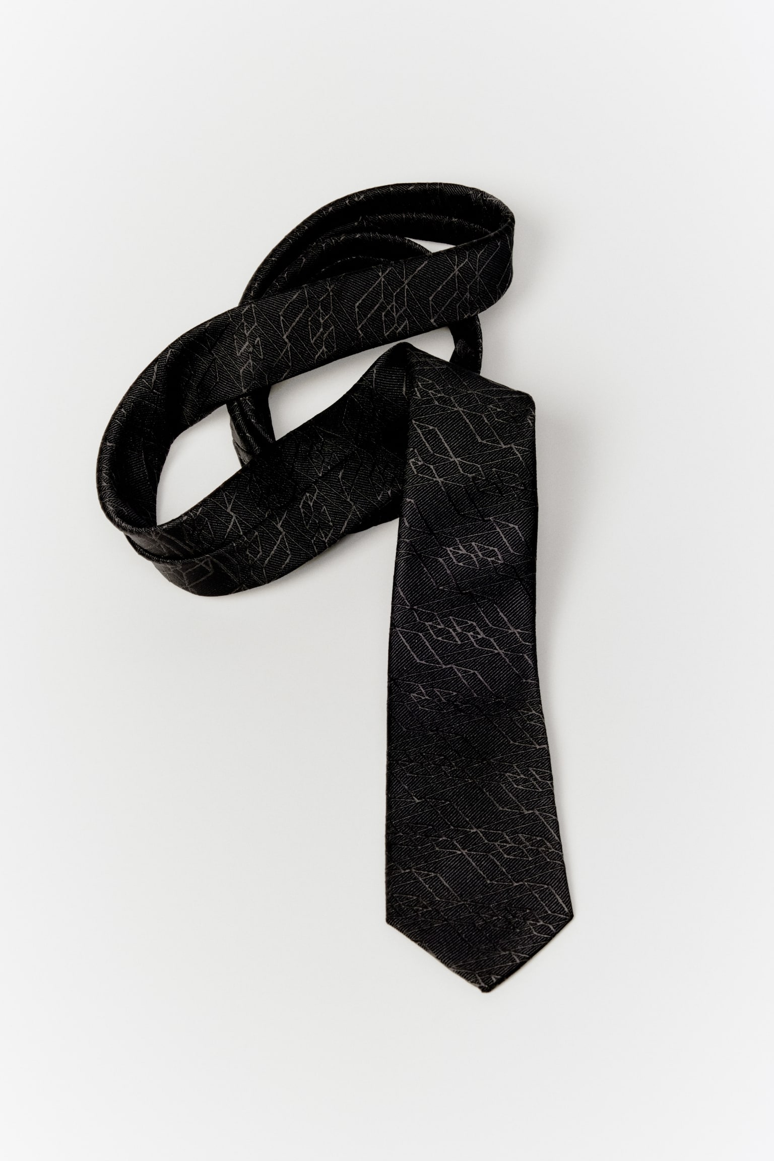 Patterned Tie - Black/Lotto - 1